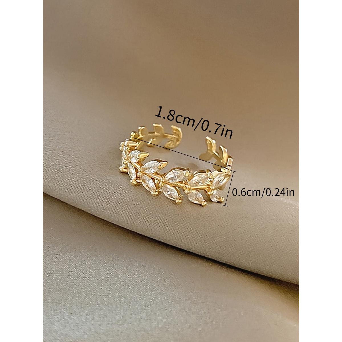 Take Two Zircon Leaf Embellished Ring-women-watchesandjewellery-jewellery-rings-image-5