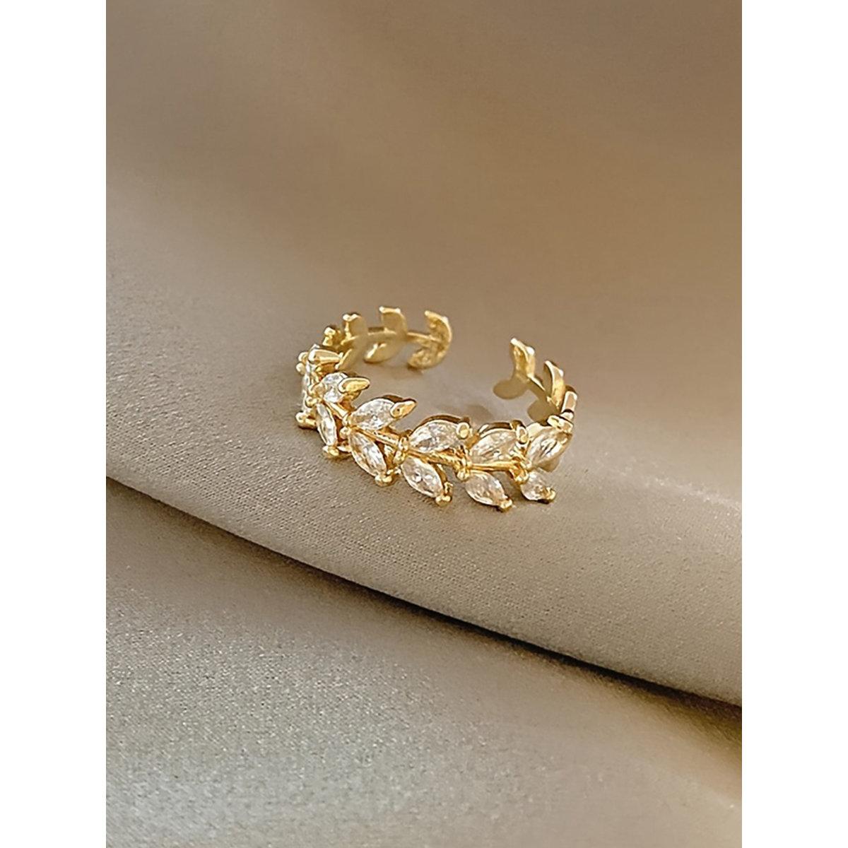 Take Two Zircon Leaf Embellished Ring-women-watchesandjewellery-jewellery-rings-image-6