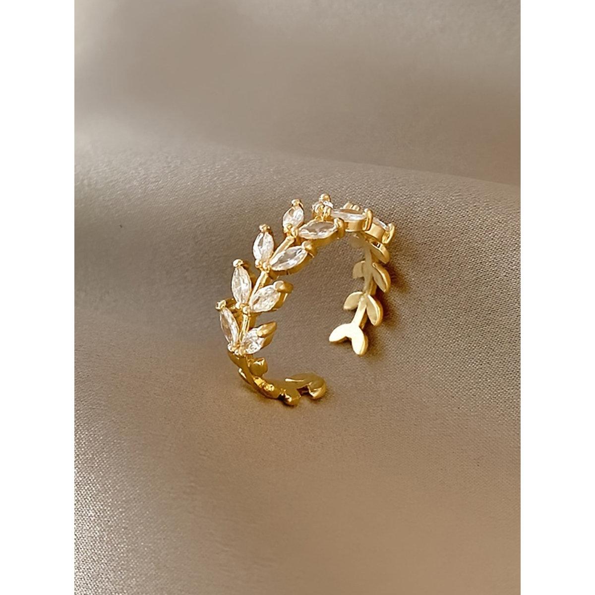 Take Two Zircon Leaf Embellished Ring-women-watchesandjewellery-jewellery-rings-image-7