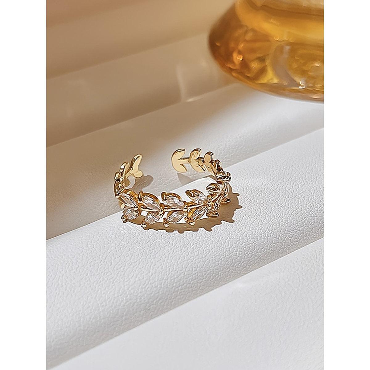 Take Two Zircon Leaf Embellished Ring-women-watchesandjewellery-jewellery-rings-image-8