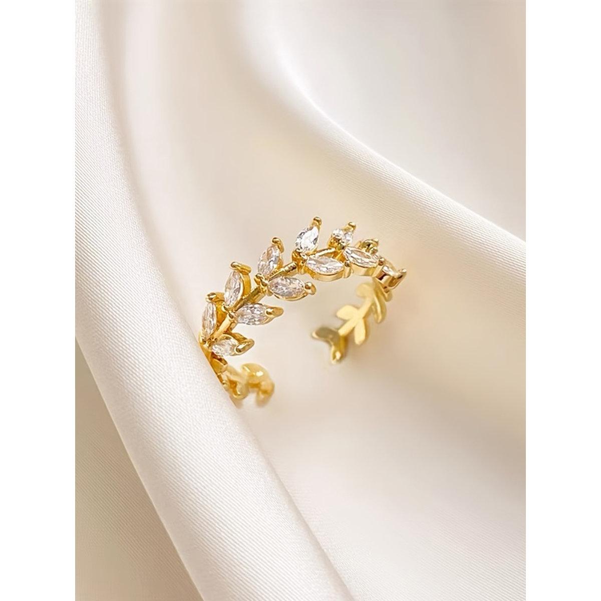 Take Two Zircon Leaf Embellished Ring-women-watchesandjewellery-jewellery-rings-image-9