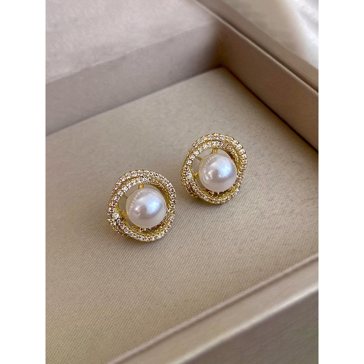 أقراط مُنمقة بلؤلؤ صناعي-women-watchesandjewellery-jewellery-earrings-image-1