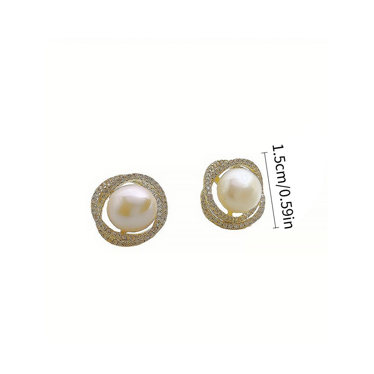Take Two Embellished Circle with Faux Pearl Earrings-women-watchesandjewellery-jewellery-earrings-image-3