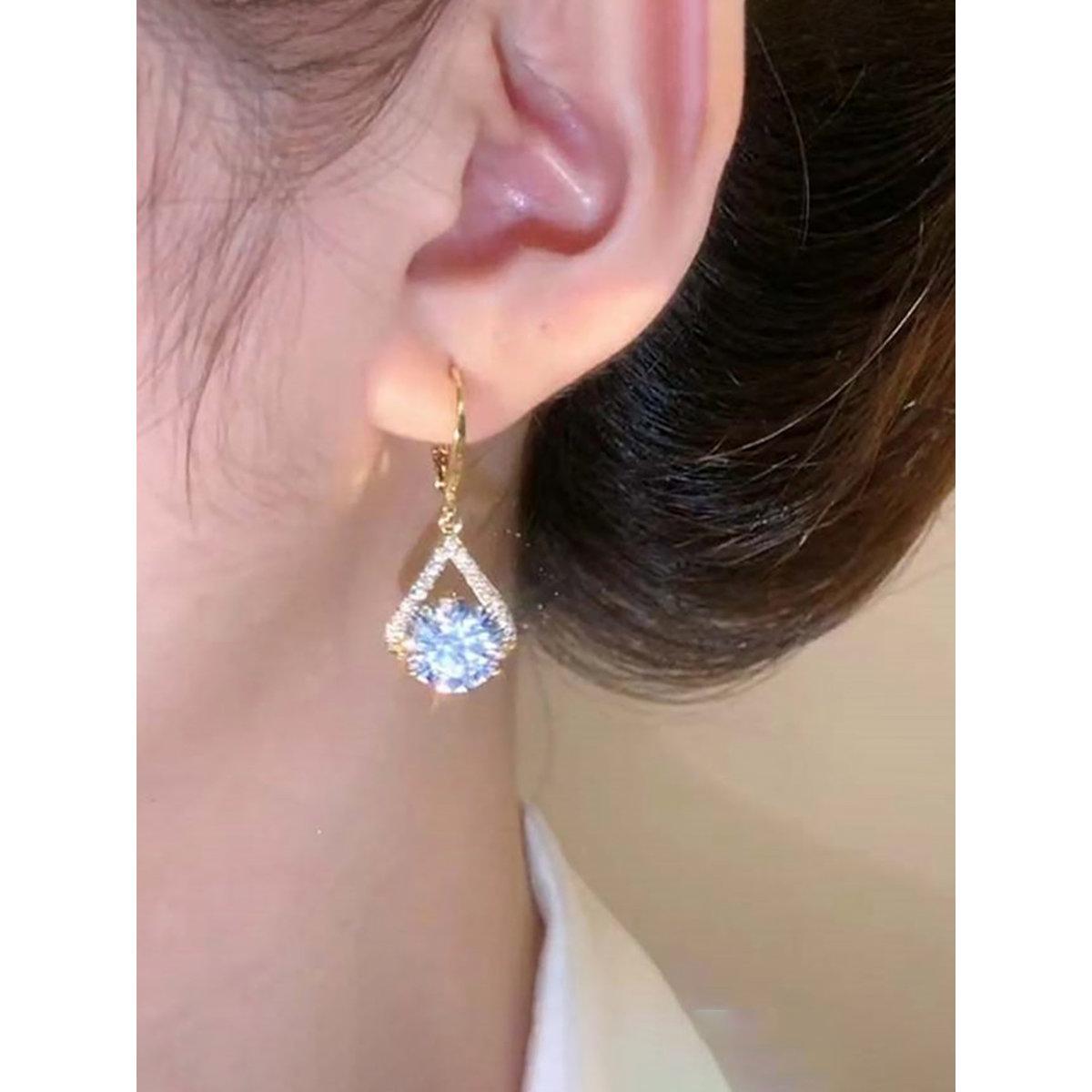 Take Two Embellished Huggie Earrings-women-watchesandjewellery-jewellery-earrings-image-3