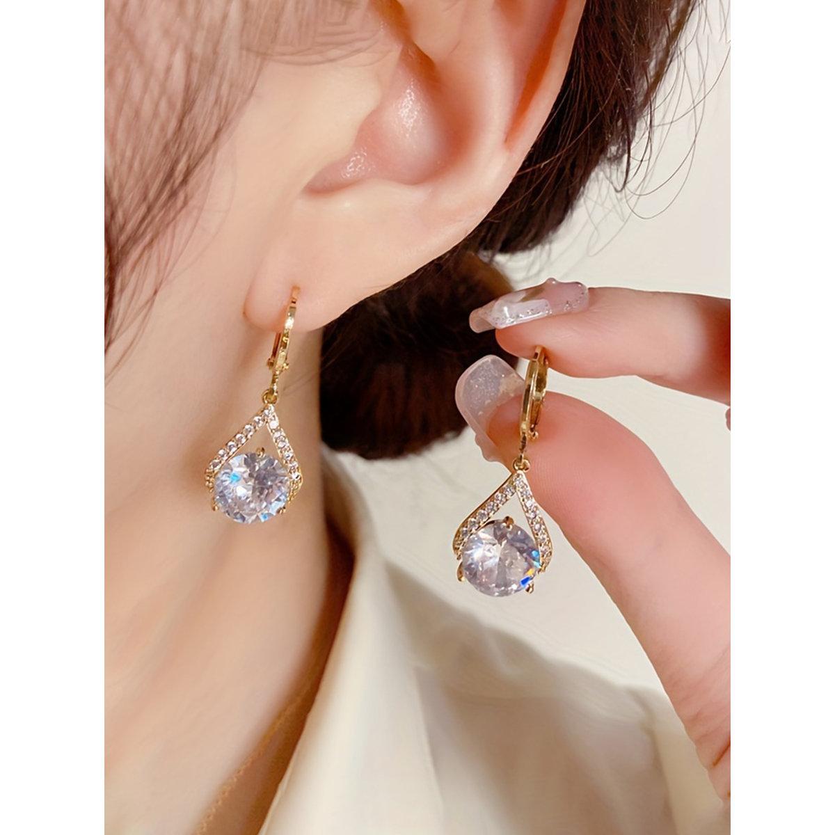 Take Two Embellished Huggie Earrings-women-watchesandjewellery-jewellery-earrings-image-4