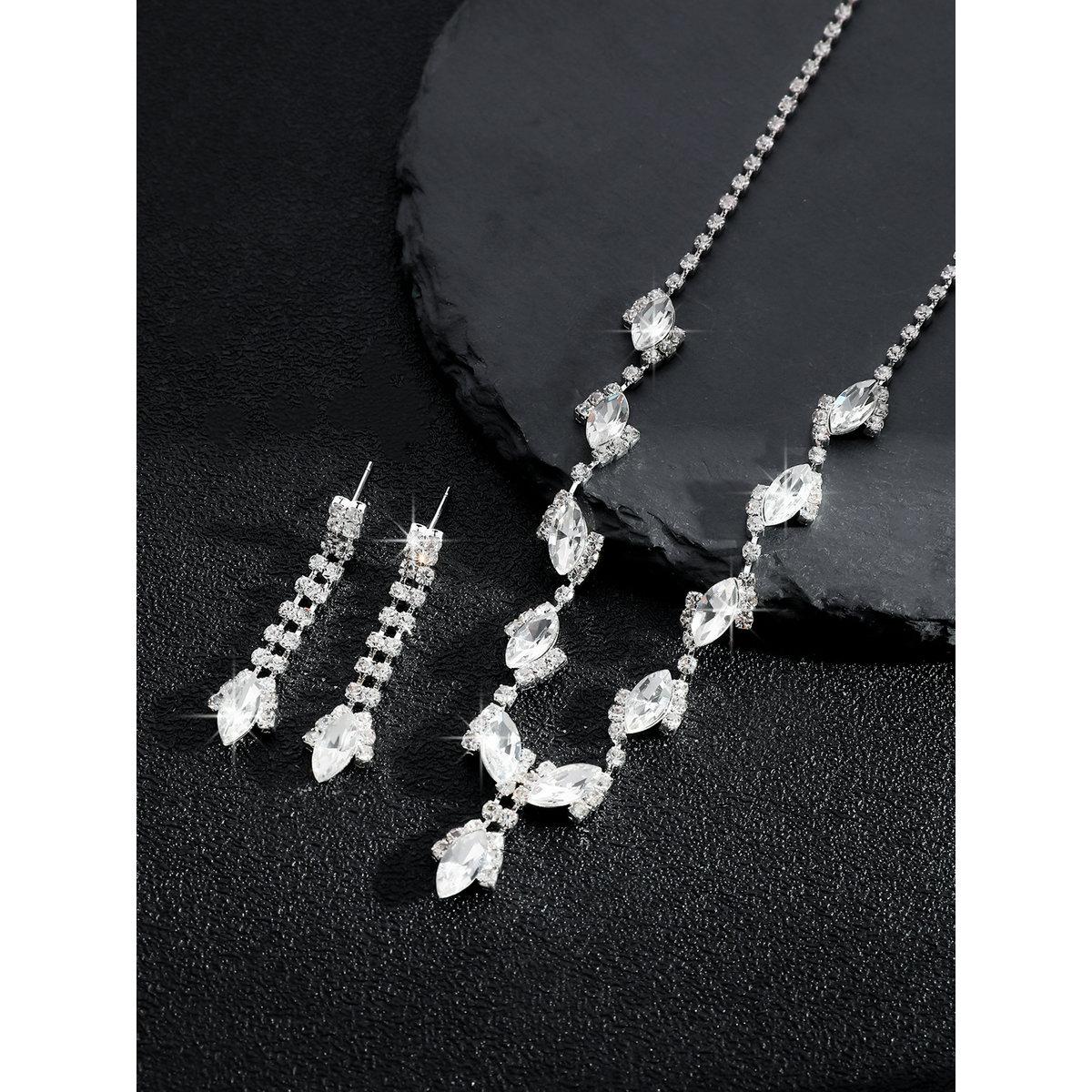 Take Two Embellished Rhinestone Drop Necklace and Earrings Set-women-watchesandjewellery-jewellery-jewellerysets-image-3