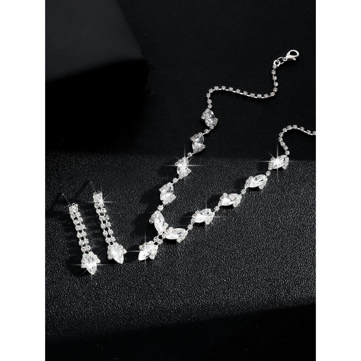 Take Two Embellished Rhinestone Drop Necklace and Earrings Set-women-watchesandjewellery-jewellery-jewellerysets-image-4