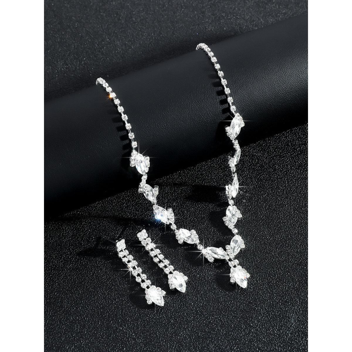Take Two Embellished Rhinestone Drop Necklace and Earrings Set-women-watchesandjewellery-jewellery-jewellerysets-image-5