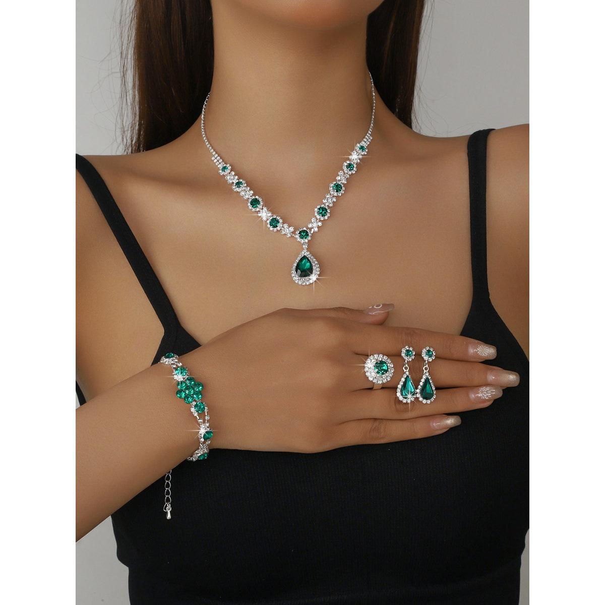 طقم من قلادة وأقراط مع خاتم وسوار-women-watchesandjewellery-jewellery-jewellerysets-image-1