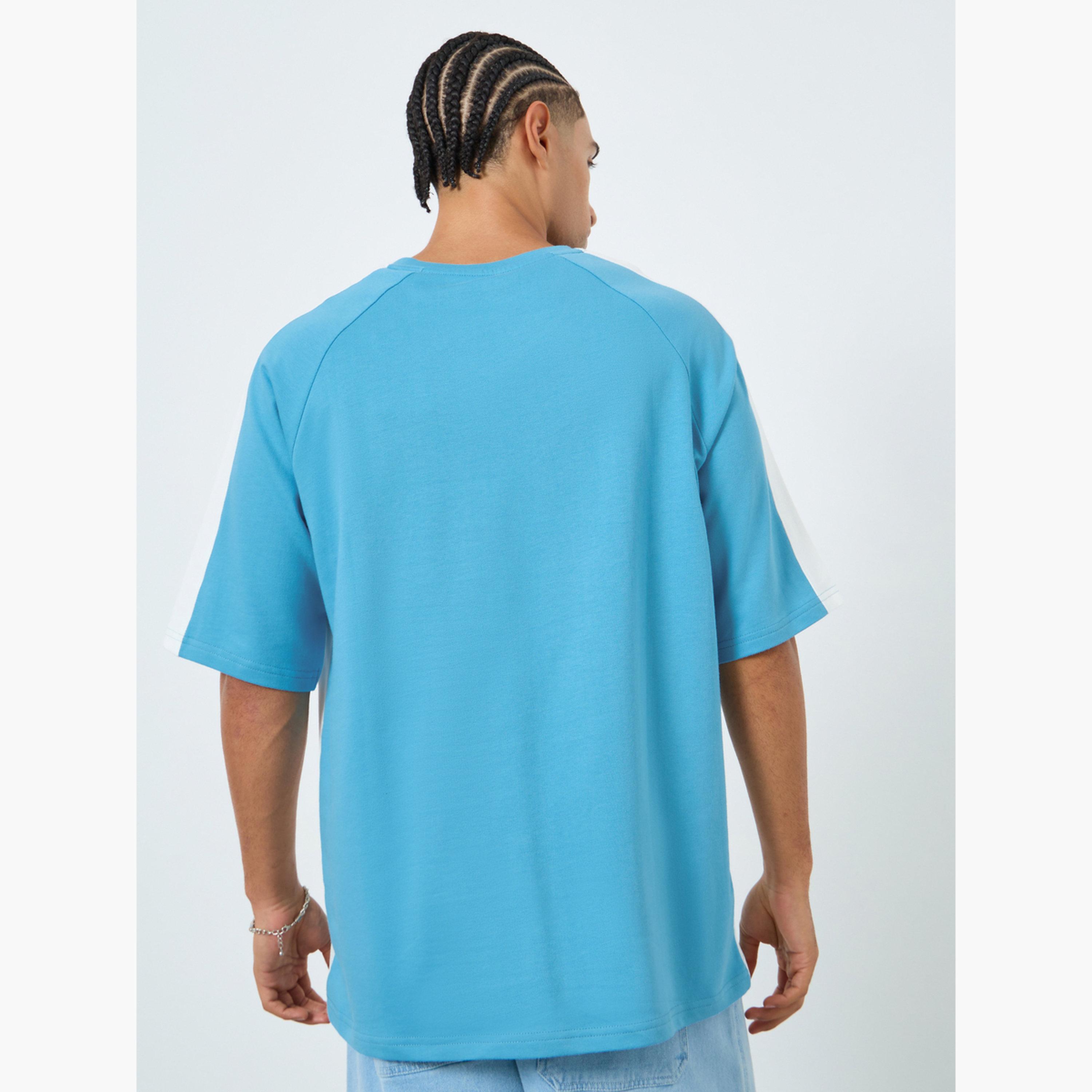Styli Men Blue Graphic Print Oversized T-Shirt-men-clothing-tshirtsandpolos-tshirts-image-4