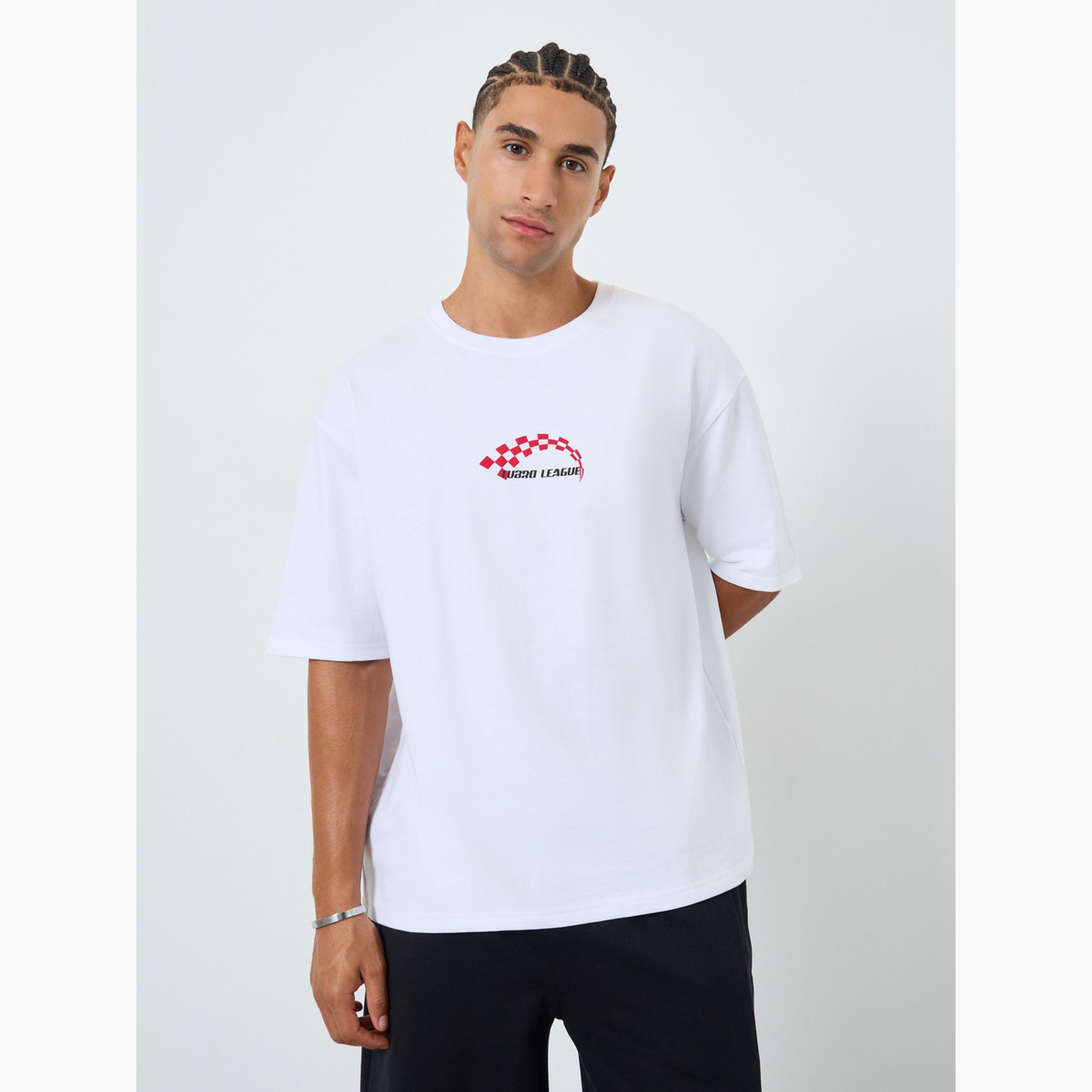 Styli Men White Graphic Print Oversized T-Shirt-men-clothing-tshirtsandpolos-tshirts-image-1
