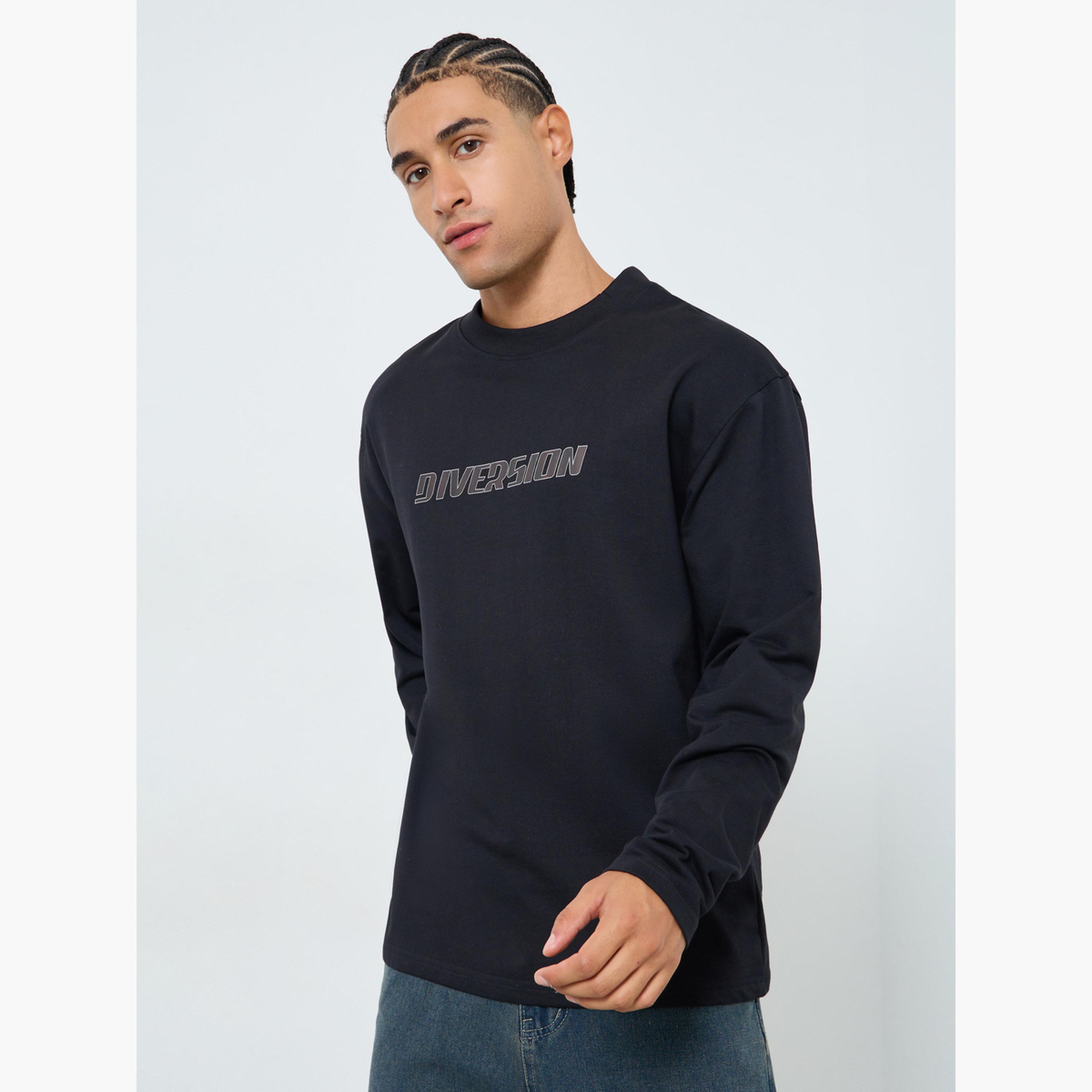 ستايلي - تي شيرت رجالي أسود مقاس واسع برسومات غرافيكية-men-clothing-tshirtsandpolos-tshirts-image-1