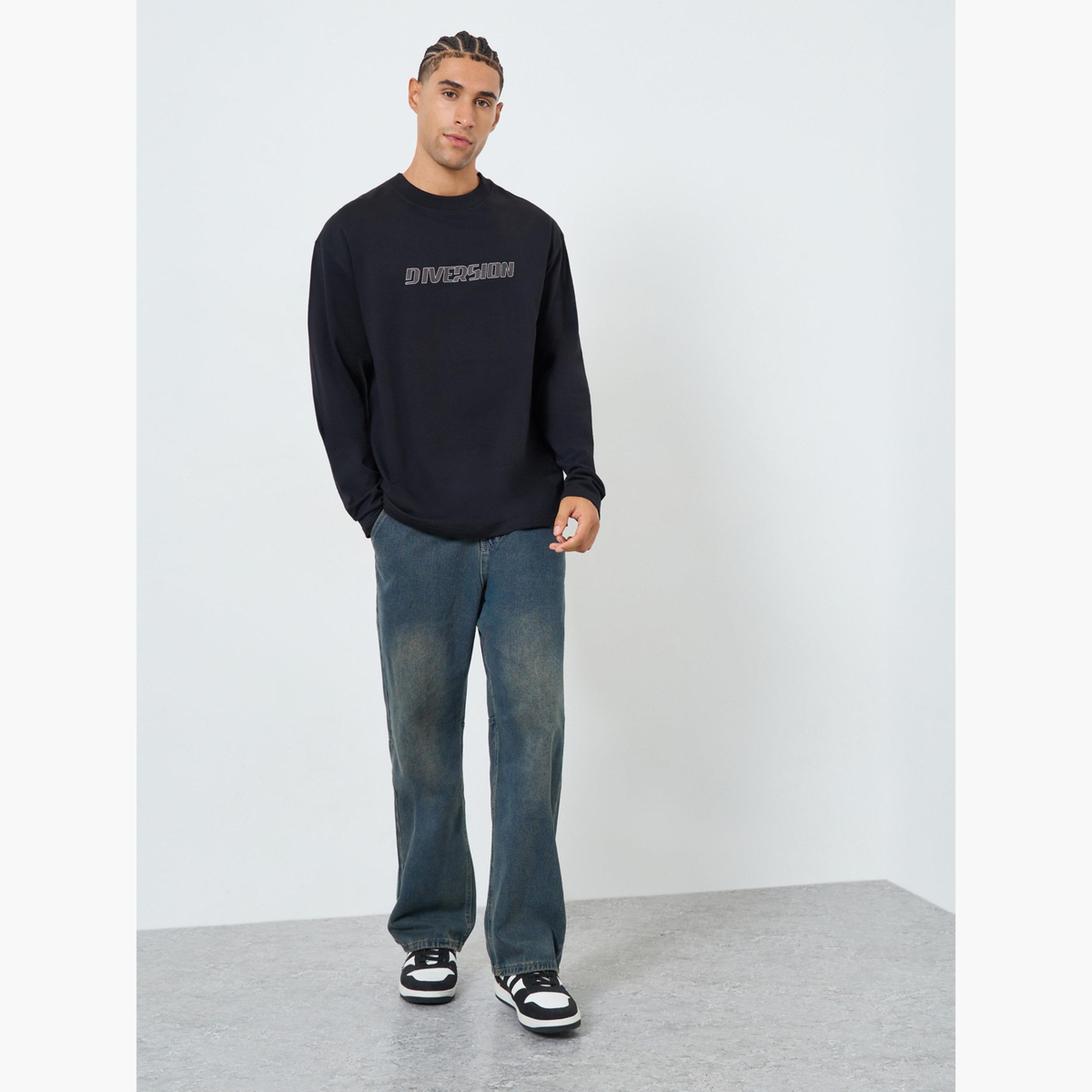 ستايلي - تي شيرت رجالي أسود مقاس واسع برسومات غرافيكية-men-clothing-tshirtsandpolos-tshirts-image-2