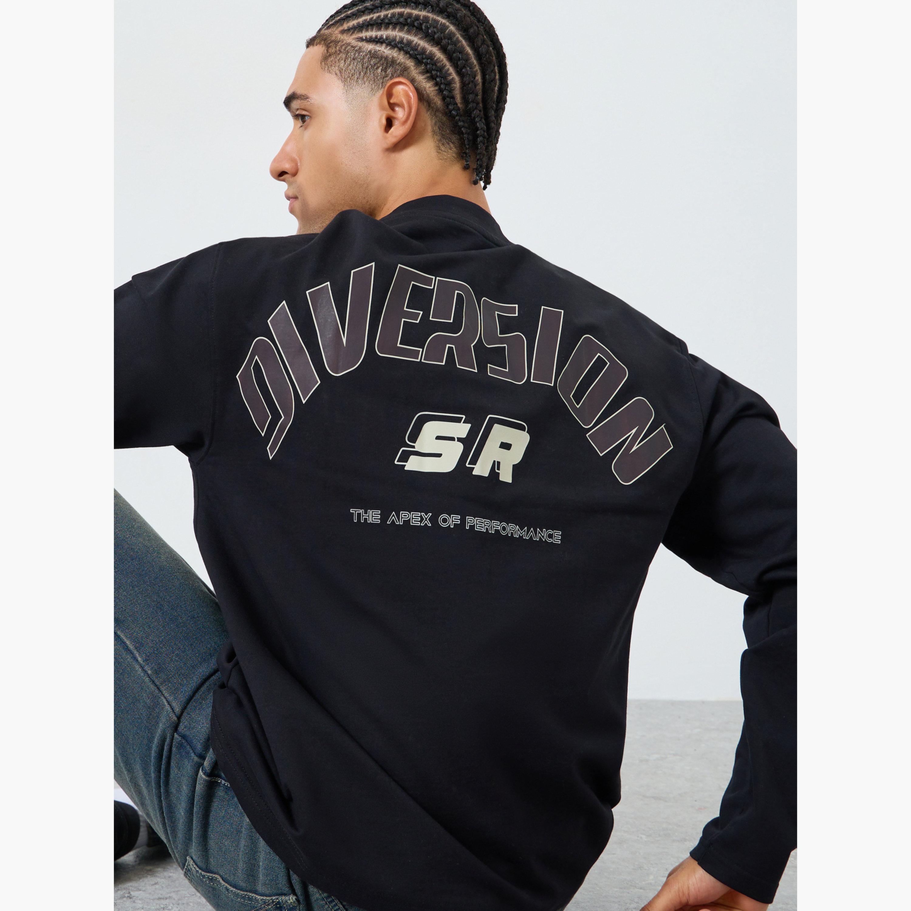 Styli Men Black Graphic Print Oversized T-Shirt-men-clothing-tshirtsandpolos-tshirts-image-3