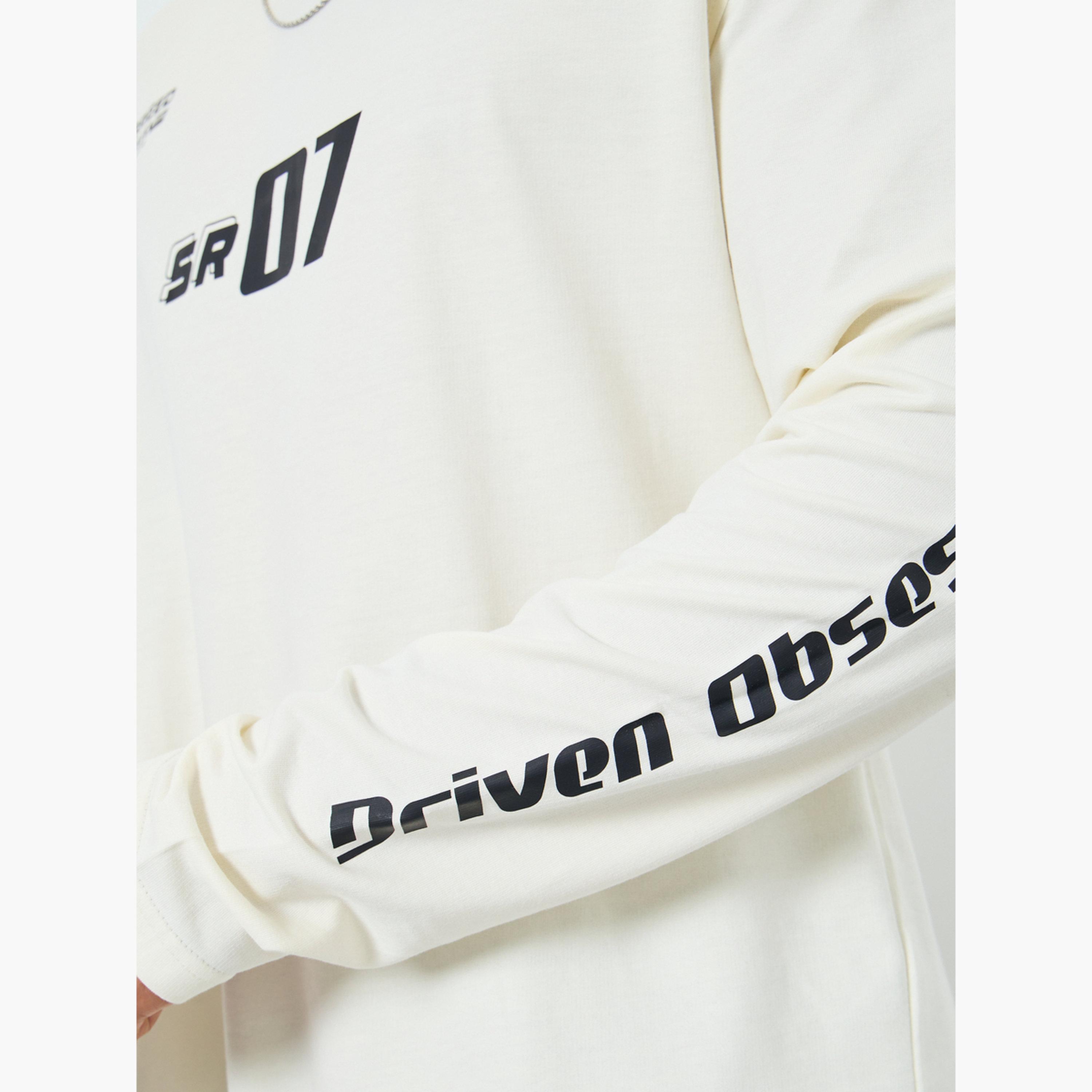 Styli Men Cream Graphic Print Oversized T-Shirt-men-clothing-tshirtsandpolos-tshirts-image-4