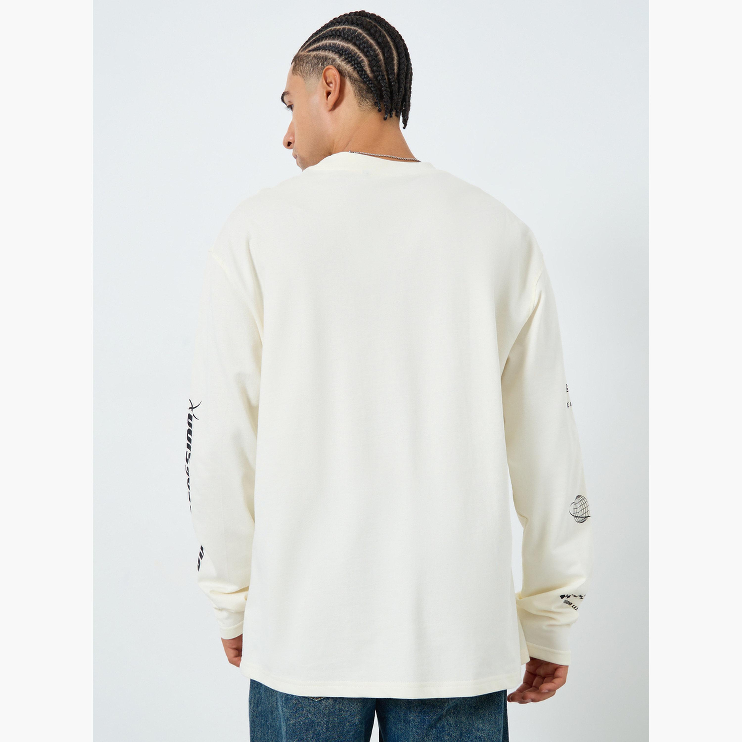 ستايلي - تي شيرت رجالي مقاس واسع برسومات غرافيكية باللون الكريمي-men-clothing-tshirtsandpolos-tshirts-image-5