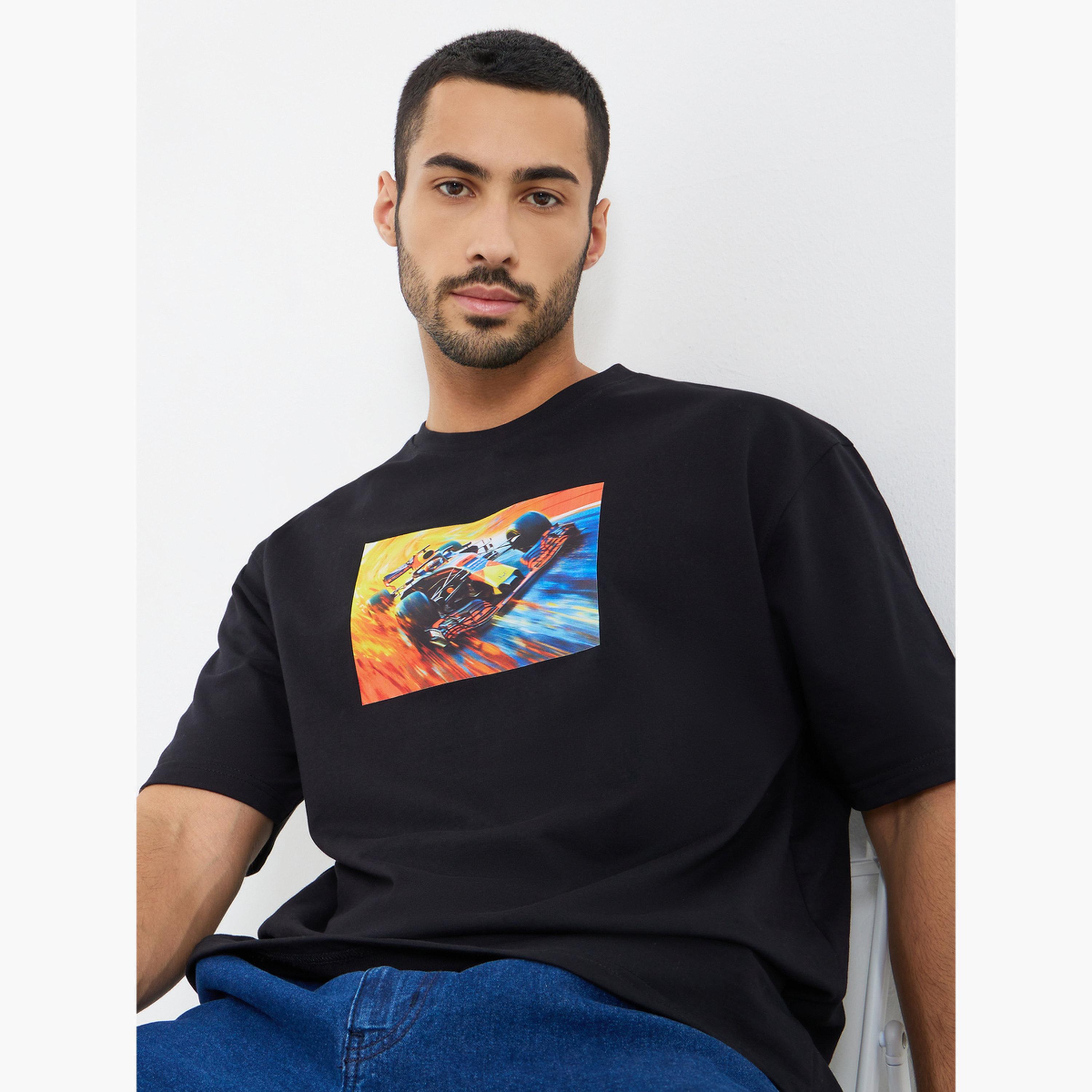 Styli Men Black Graphic Print Oversized T-Shirt-men-clothing-tshirtsandpolos-tshirts-image-3