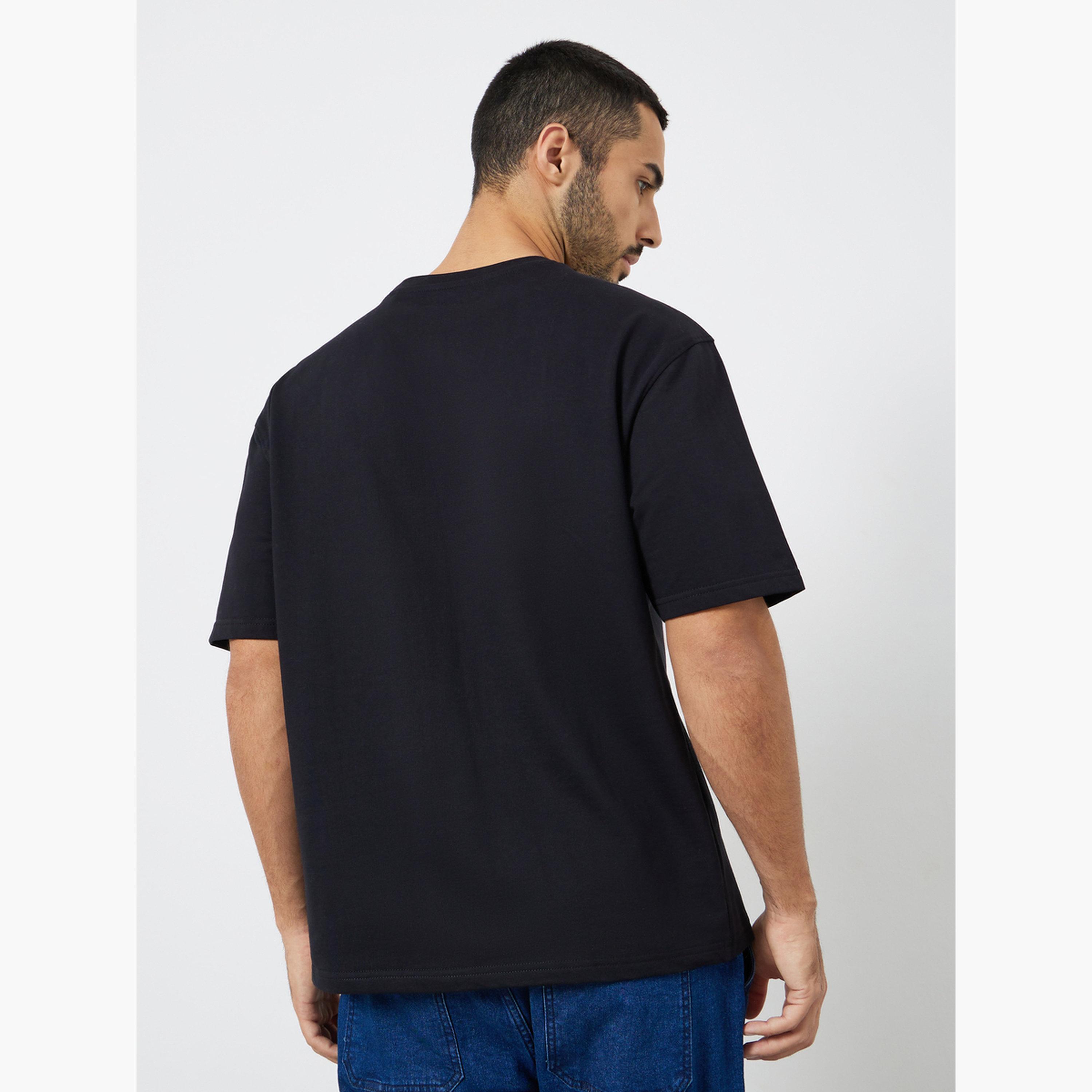 Styli Men Black Graphic Print Oversized T-Shirt-men-clothing-tshirtsandpolos-tshirts-image-5