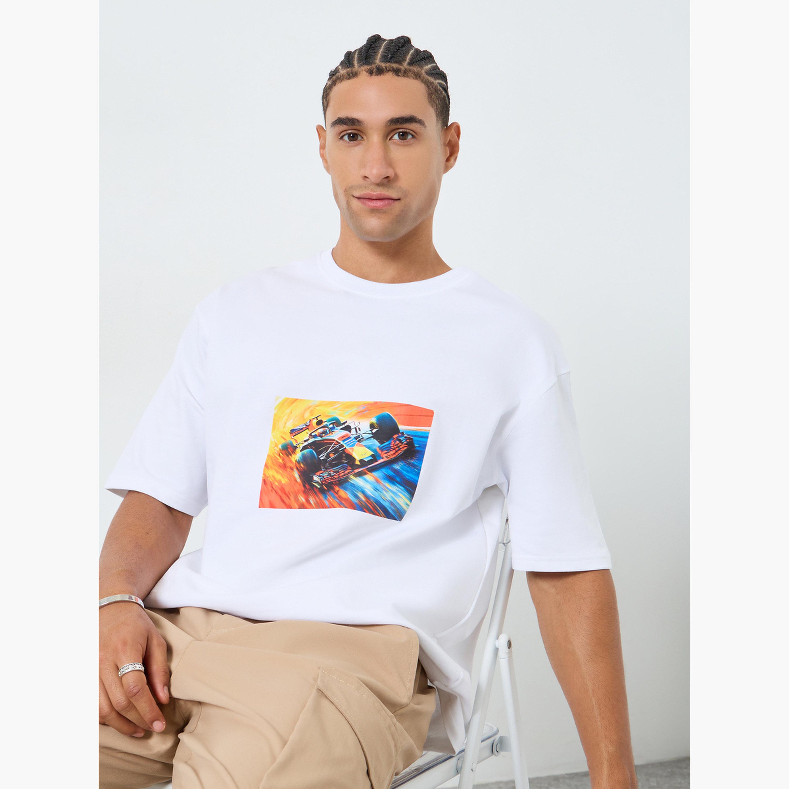 Styli Men White Graphic Print Oversized T-Shirt-men-clothing-tshirtsandpolos-tshirts-image-3