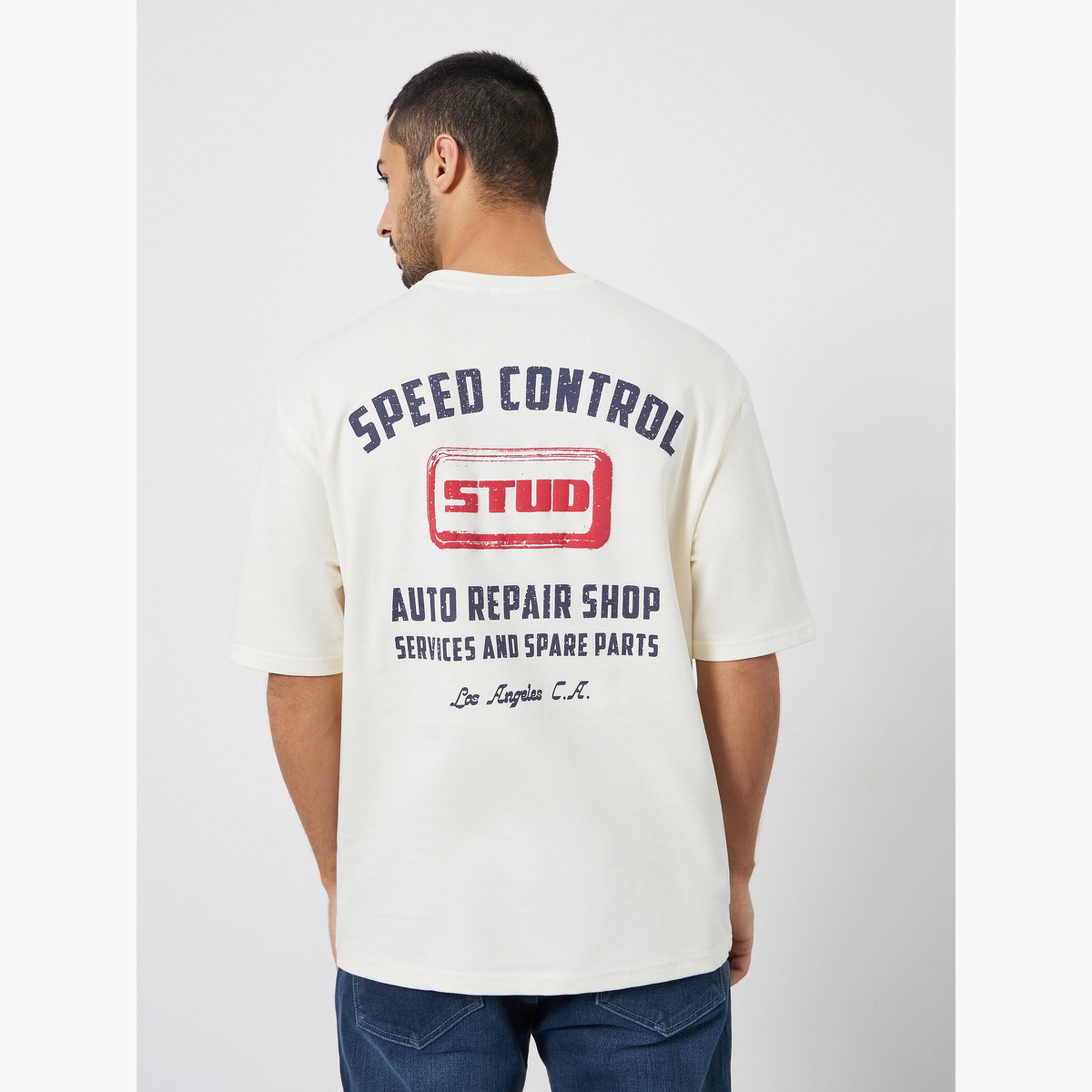 Styli Men Beige Graphic Print Oversized T-Shirt-men-clothing-tshirtsandpolos-tshirts-image-5