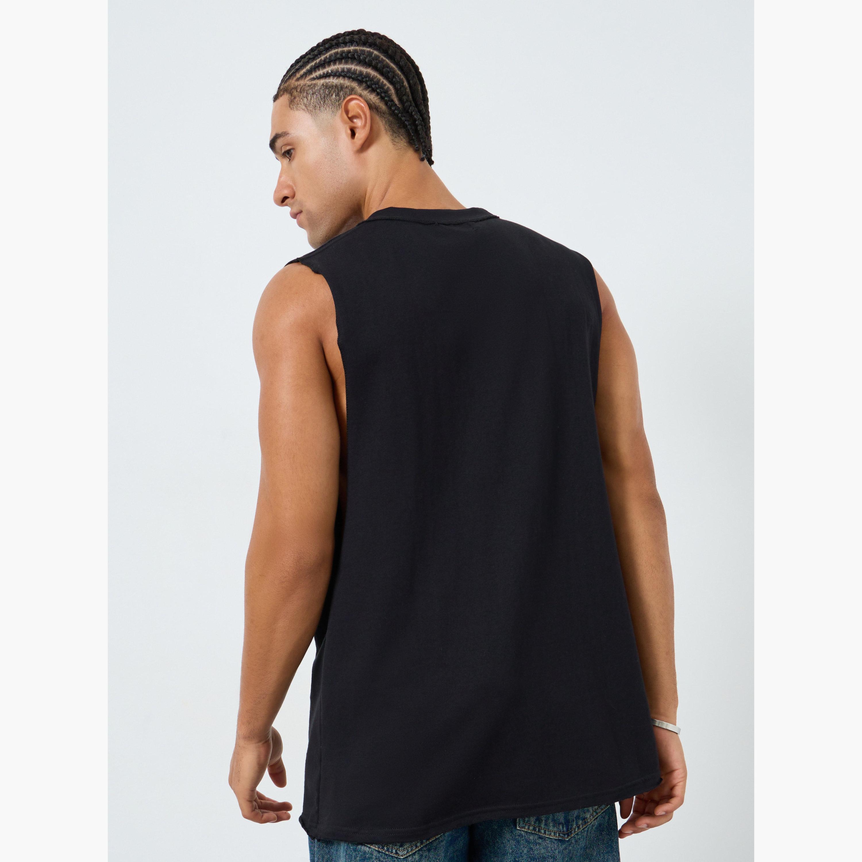Styli Men Black Graphic Print Tank-men-clothing-tshirtsandpolos-vests-image-4