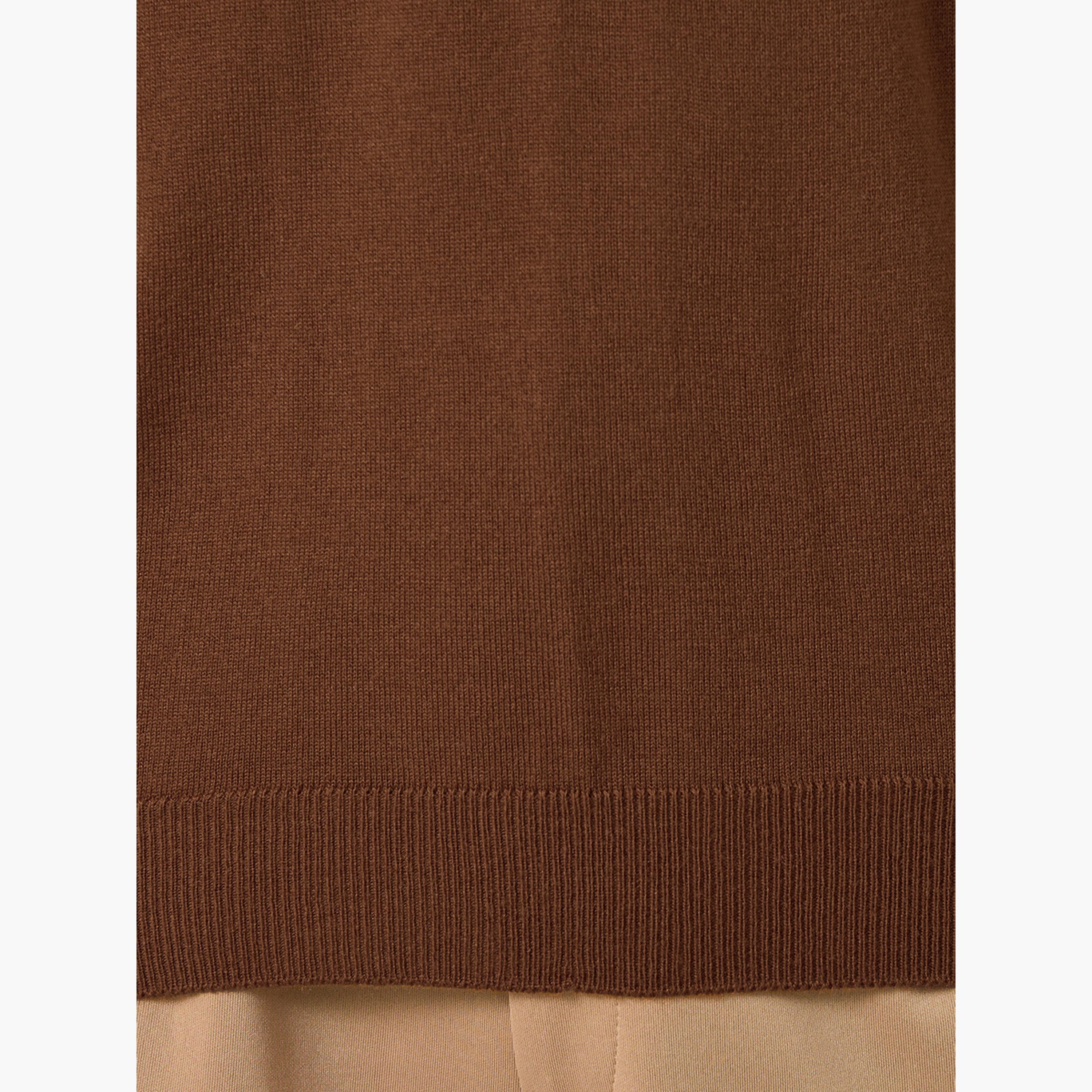 Styli Brown Knitted Round Neck Long Sleeves Men's Sweater-men-clothing-sweatersandpullovers-image-4