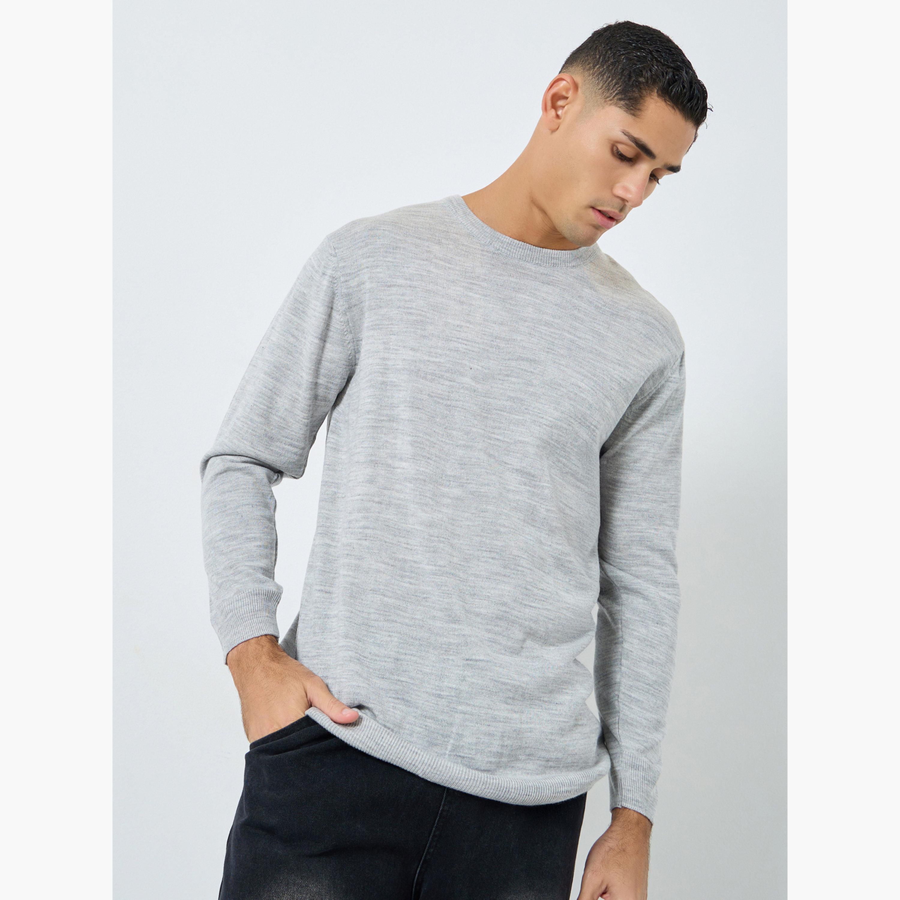 ستايلي - سترة رمادية محبوكة بقصّة عادية للرجال -men-clothing-sweatersandpullovers-image-1