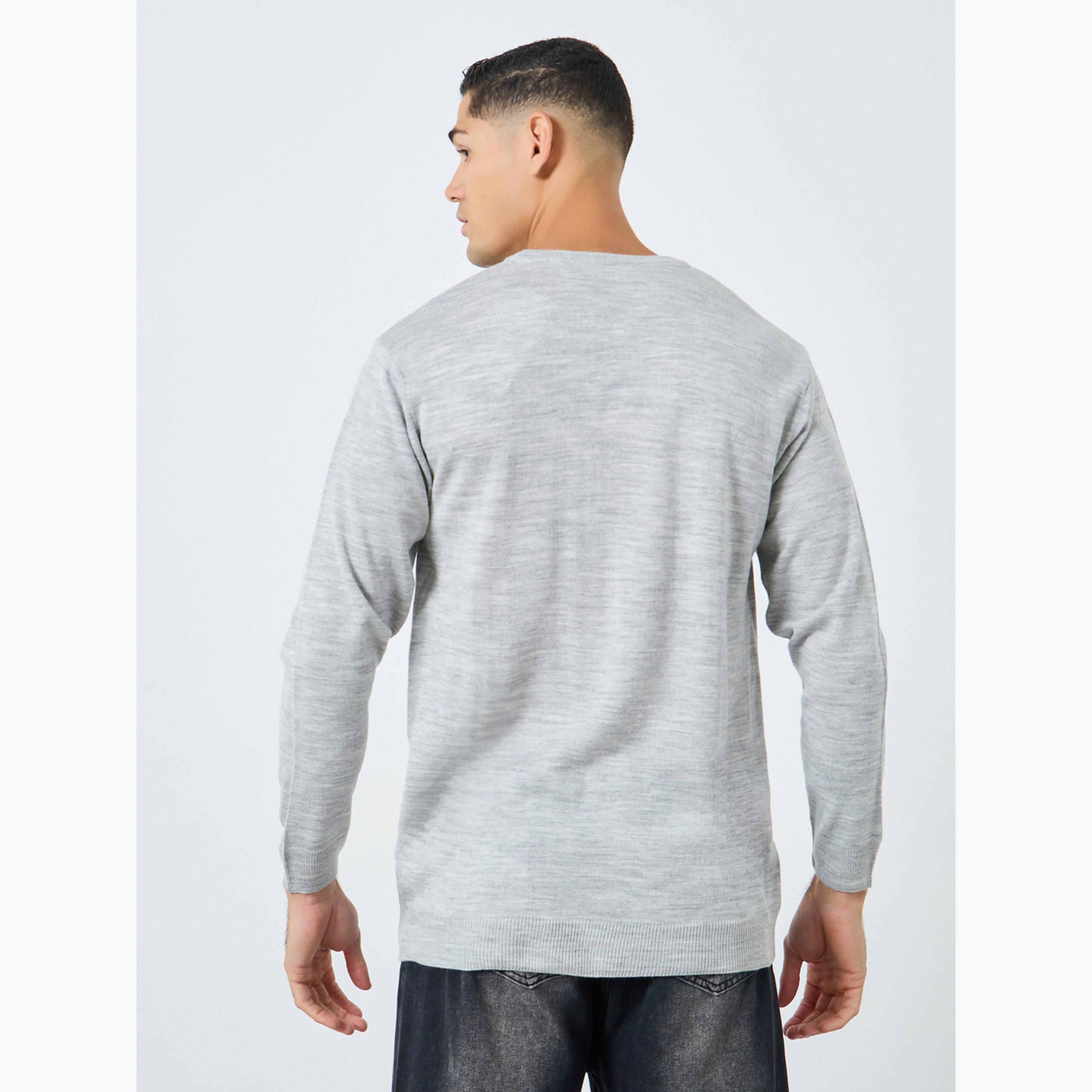 ستايلي - سترة رمادية محبوكة بقصّة عادية للرجال -men-clothing-sweatersandpullovers-image-4