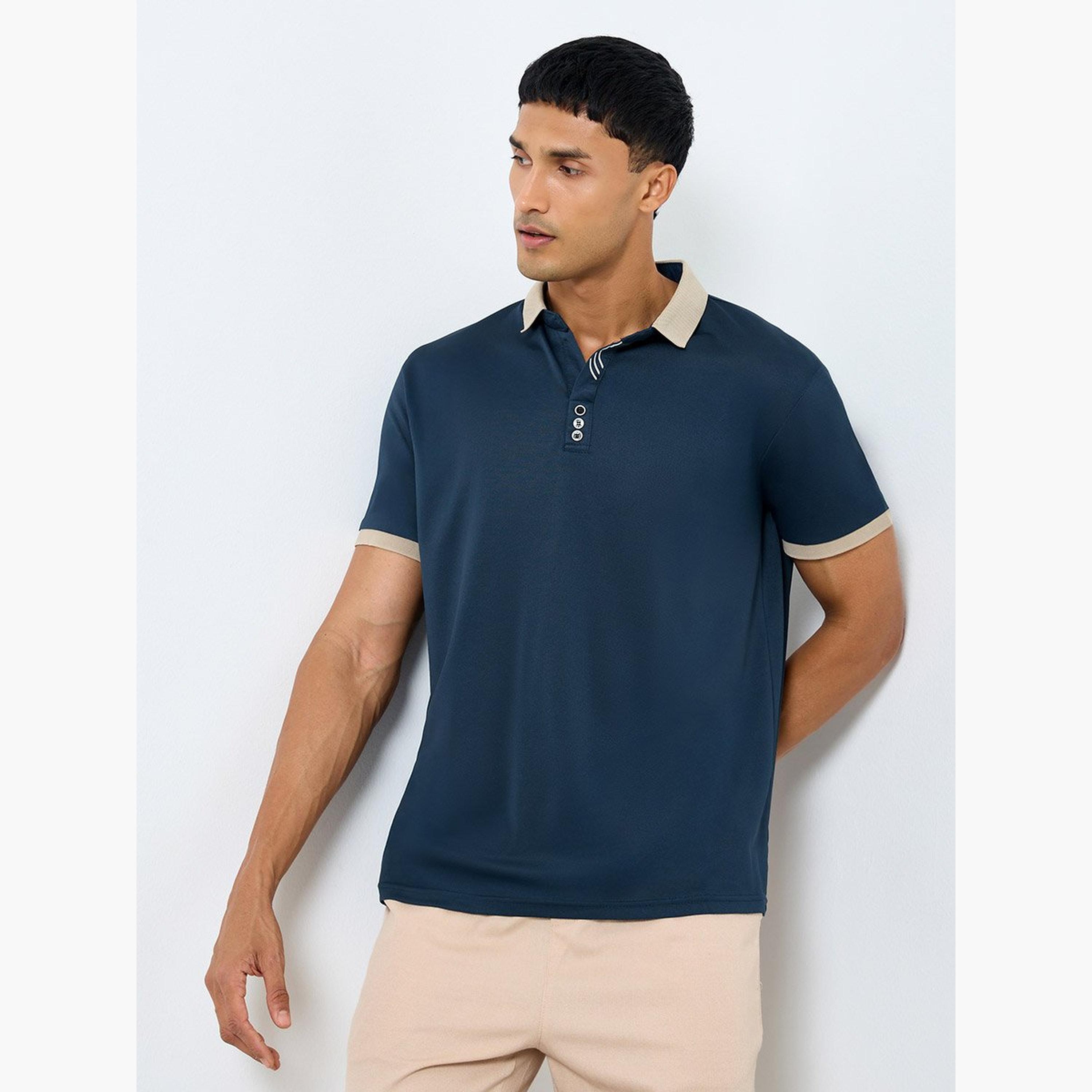 Styli Men Regular Fit Polo with Contrast Rib Detail-men-clothing-sportswearandactivewear-tshirtsandpolos-image-1
