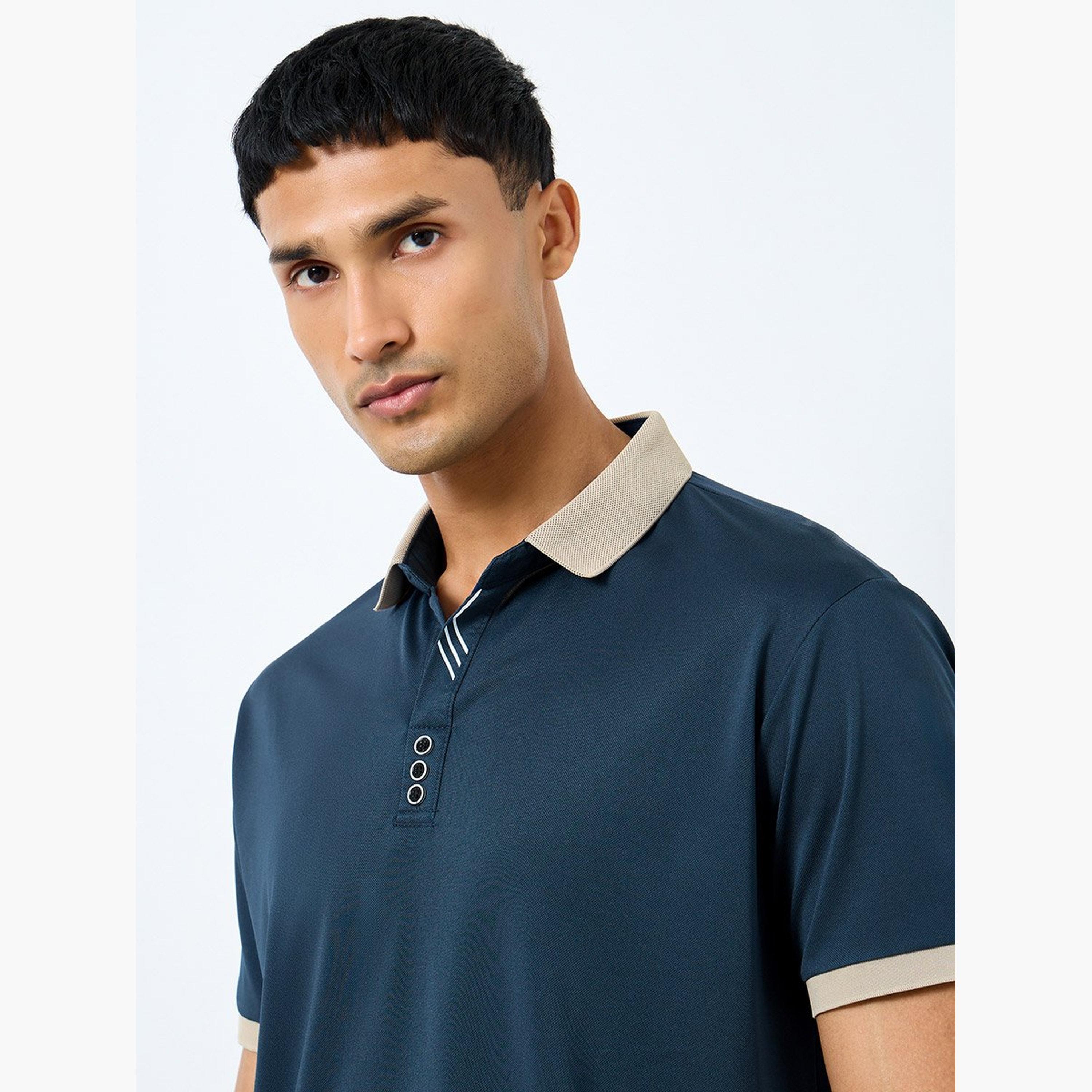 Styli Men Regular Fit Polo with Contrast Rib Detail-men-clothing-sportswearandactivewear-tshirtsandpolos-image-3