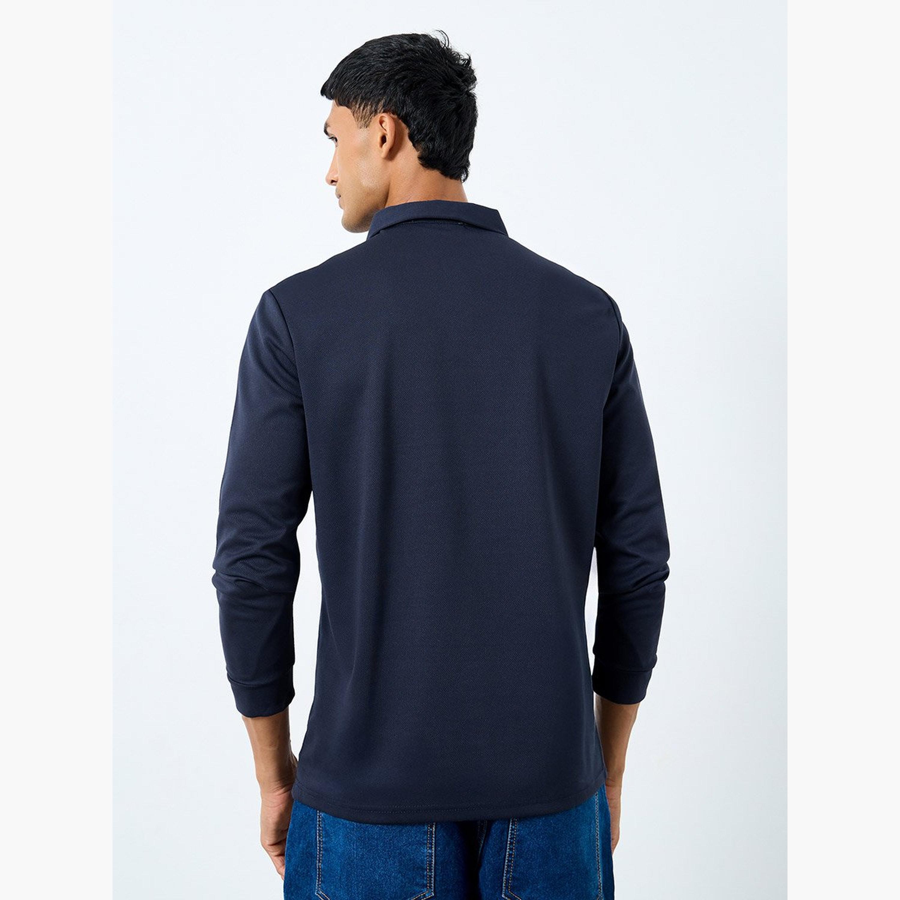 Styli Men Navy Blue Long Sleeve Polo T-Shirt-men-clothing-tshirtsandpolos-polos-image-4