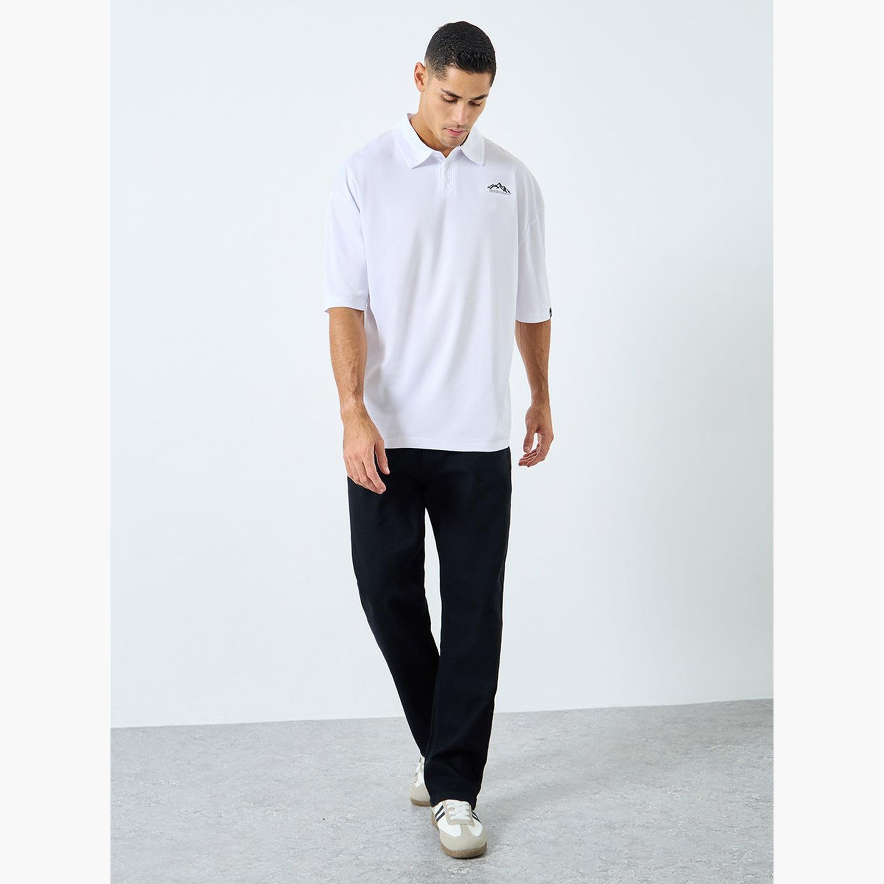 Styli White Embroidered Oversized Polo Shirt-men-clothing-tshirtsandpolos-polos-image-2