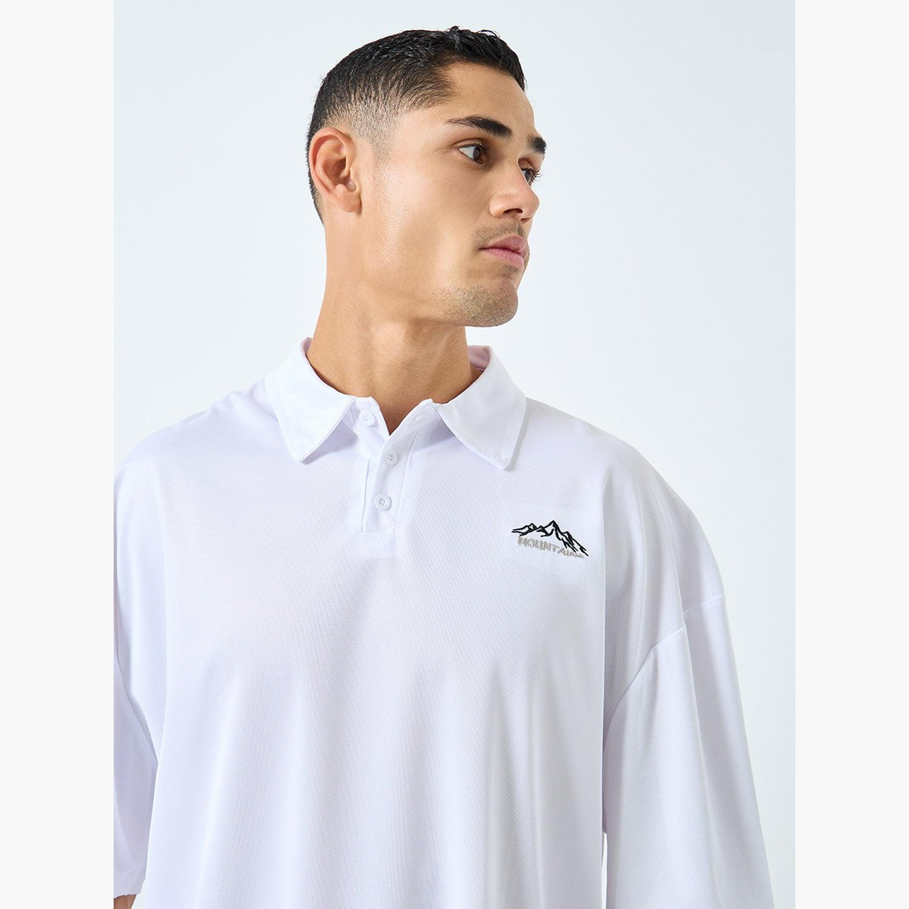 Styli White Embroidered Oversized Polo Shirt-men-clothing-tshirtsandpolos-polos-image-3