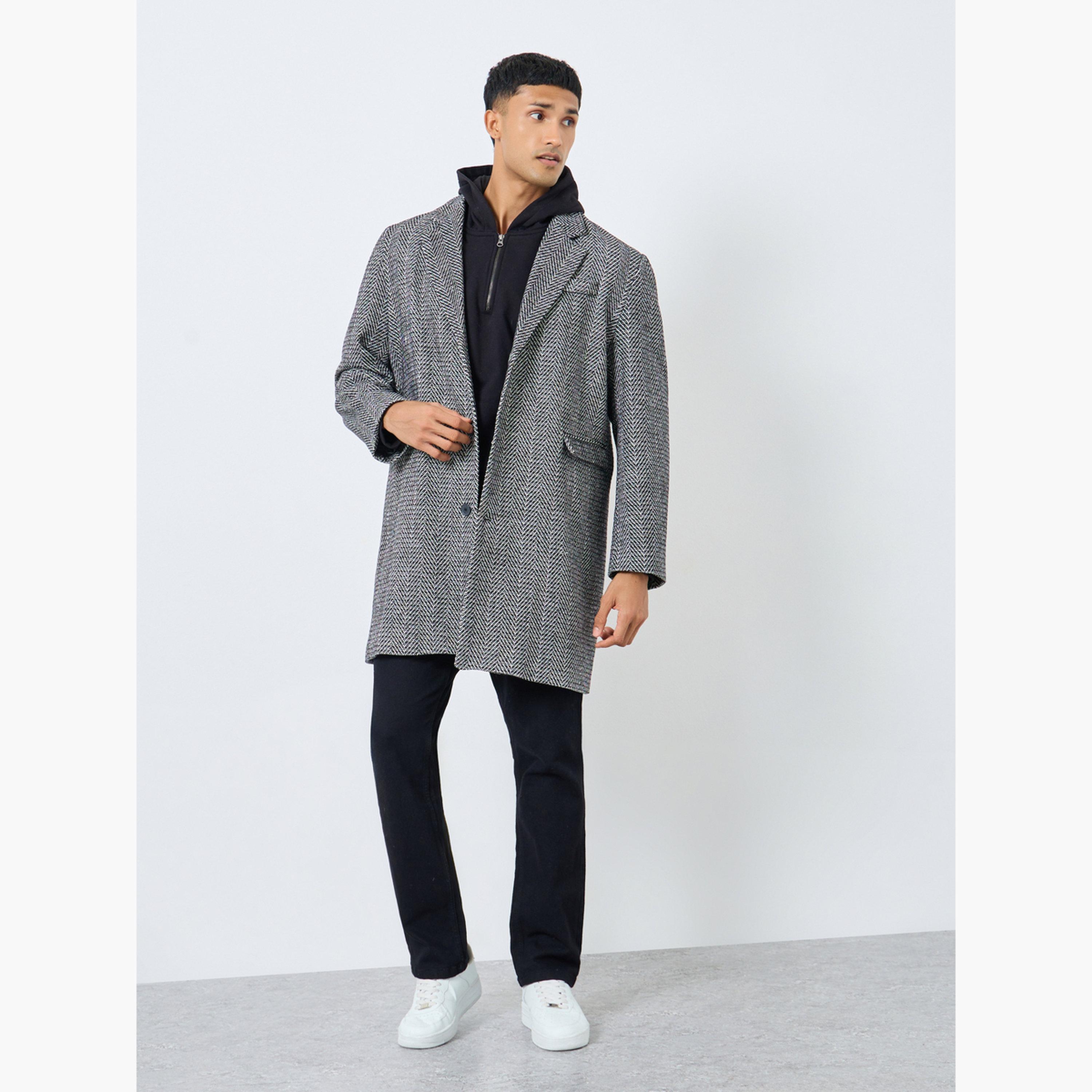 Styli Men Oversized Herringbone Woven Winter Coat-men-clothing-jacketsandblazers-coats-image-2
