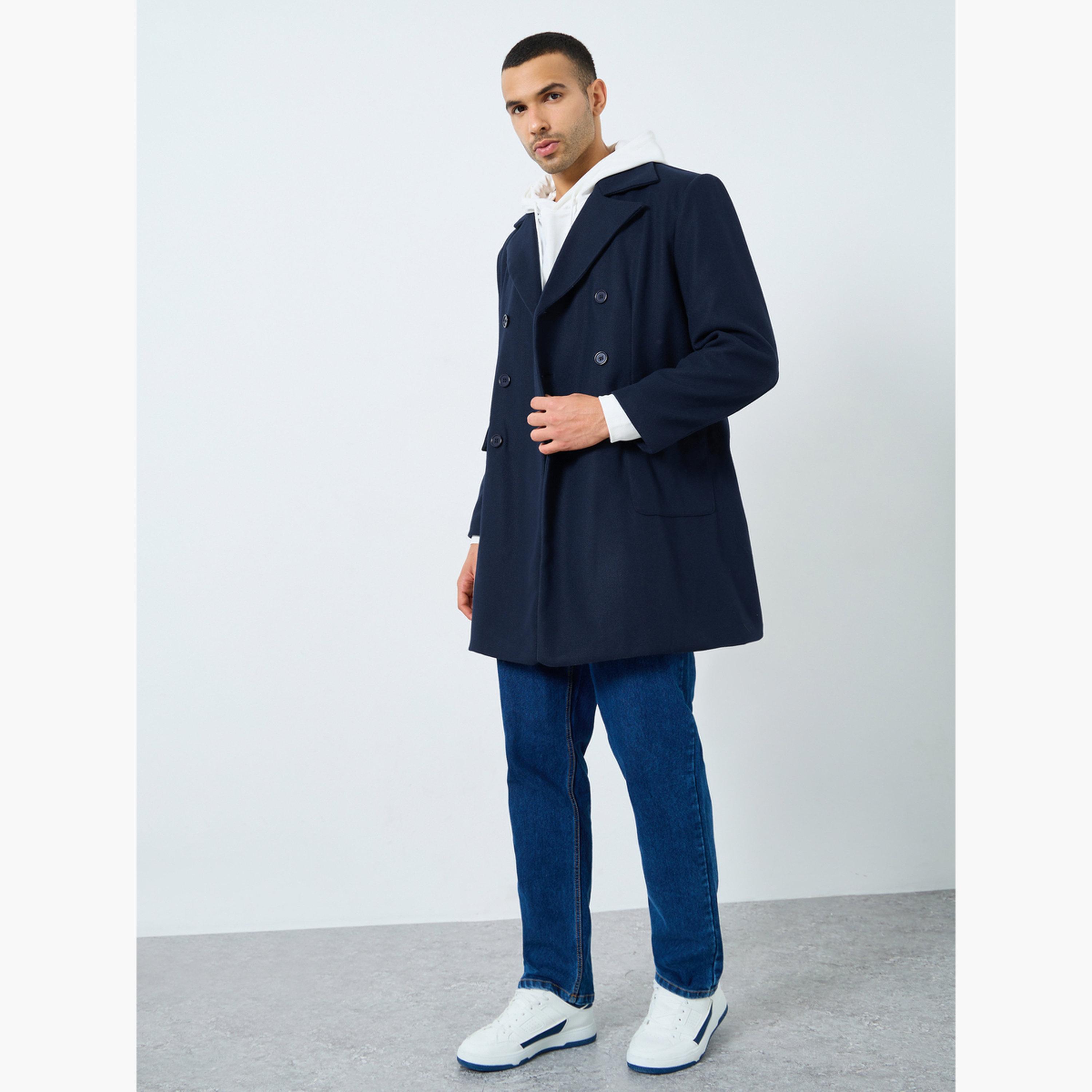 Styli Men Navy Oversized Double Breasted Wool Like Coat-men-clothing-jacketsandblazers-coats-image-2