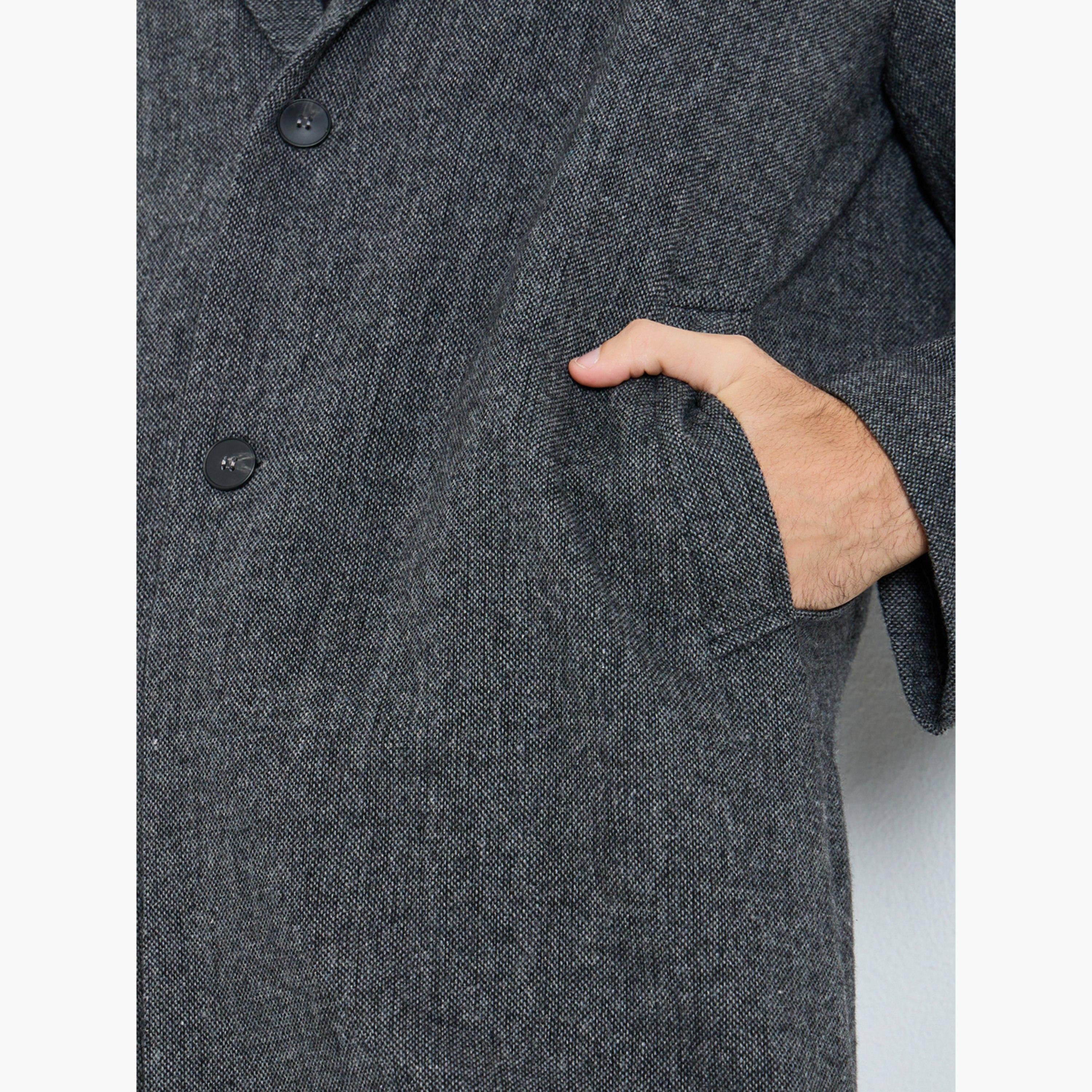 ستايلي - معطف رجالي رمادي اللون حجم كبير بأزرار ومحكم-men-clothing-jacketsandblazers-coats-image-4