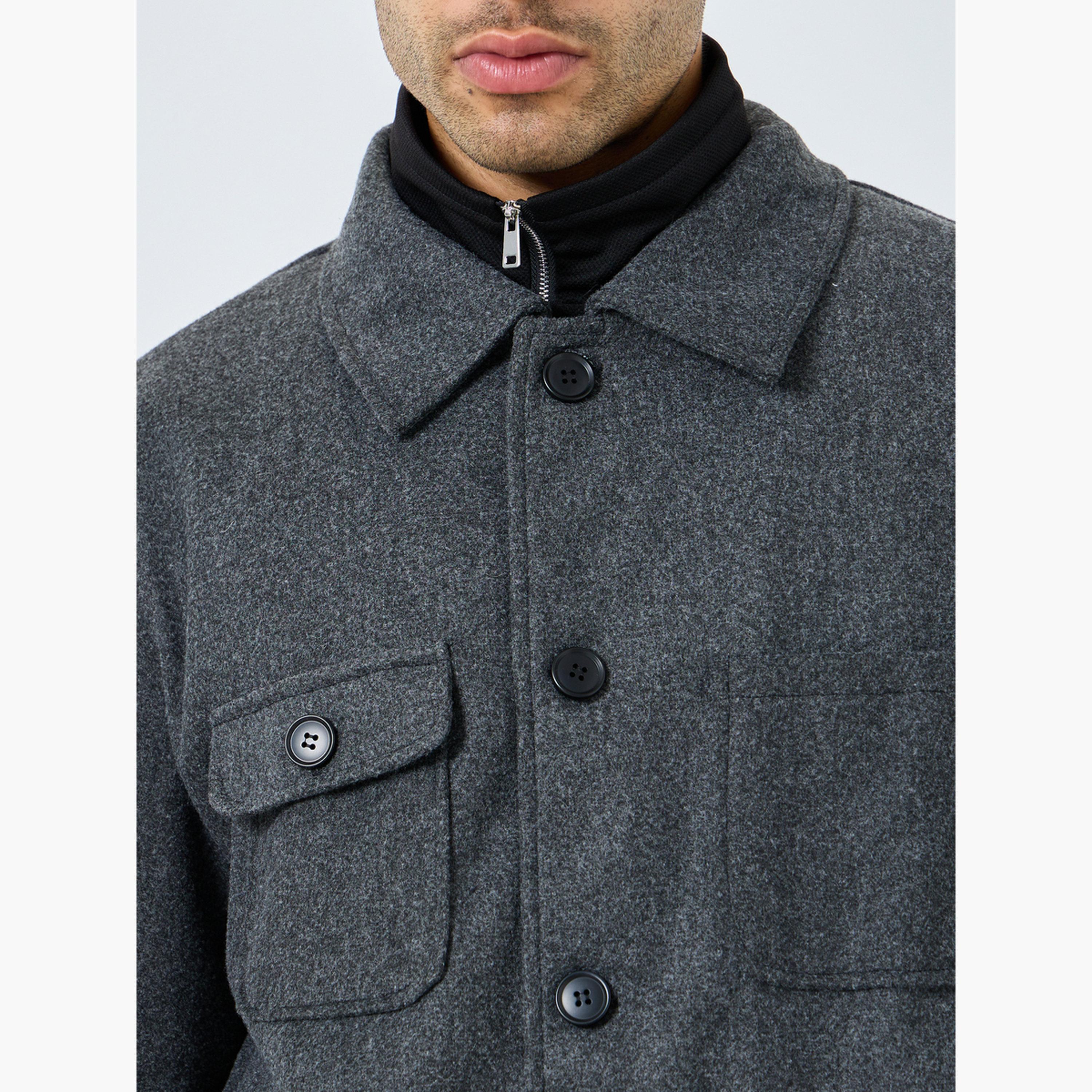 Styli Men Grey Oversized Wool Like Coat-men-clothing-jacketsandblazers-coats-image-4
