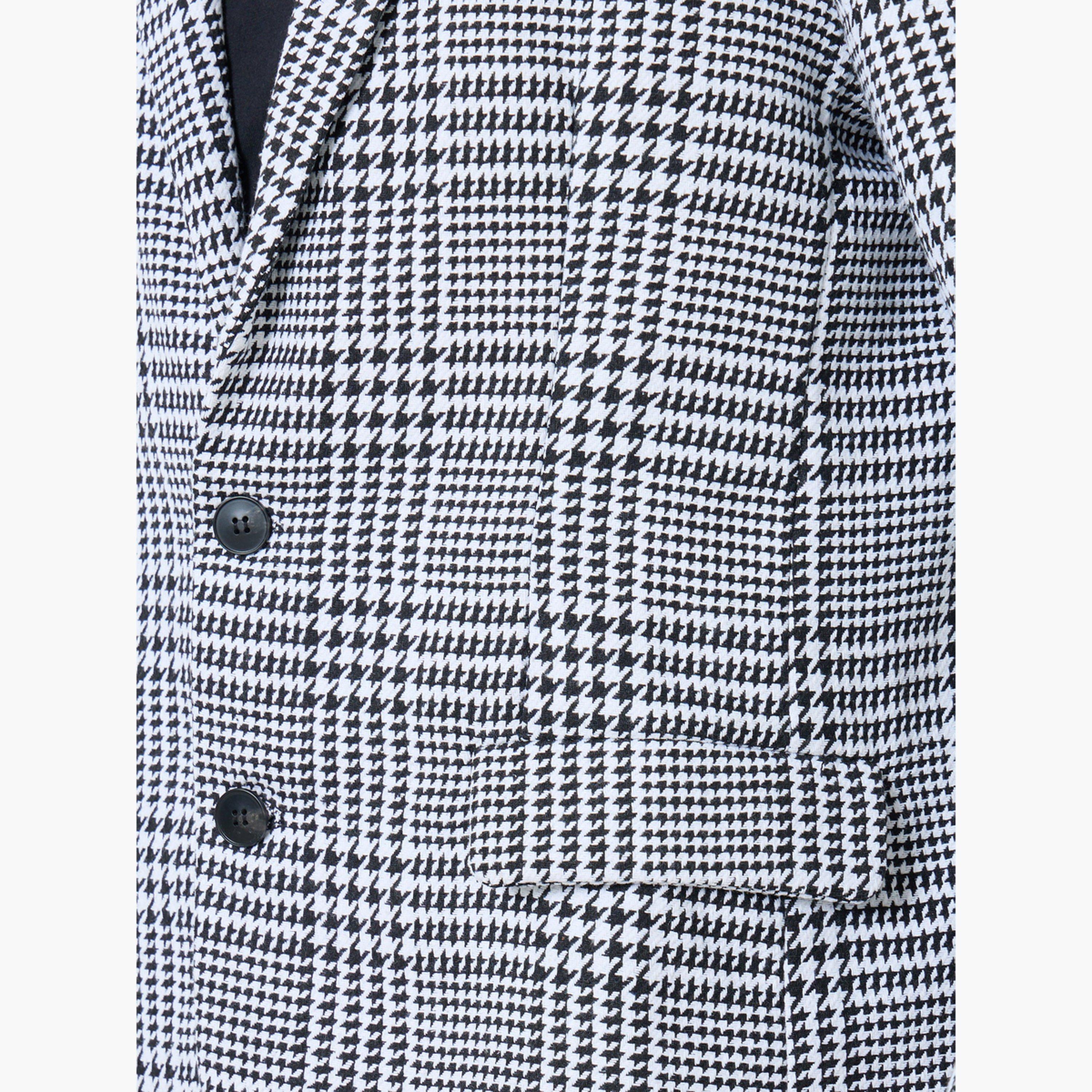 Styli Men Black Plaid Oversized Tweed Look Coat-men-clothing-jacketsandblazers-coats-image-4