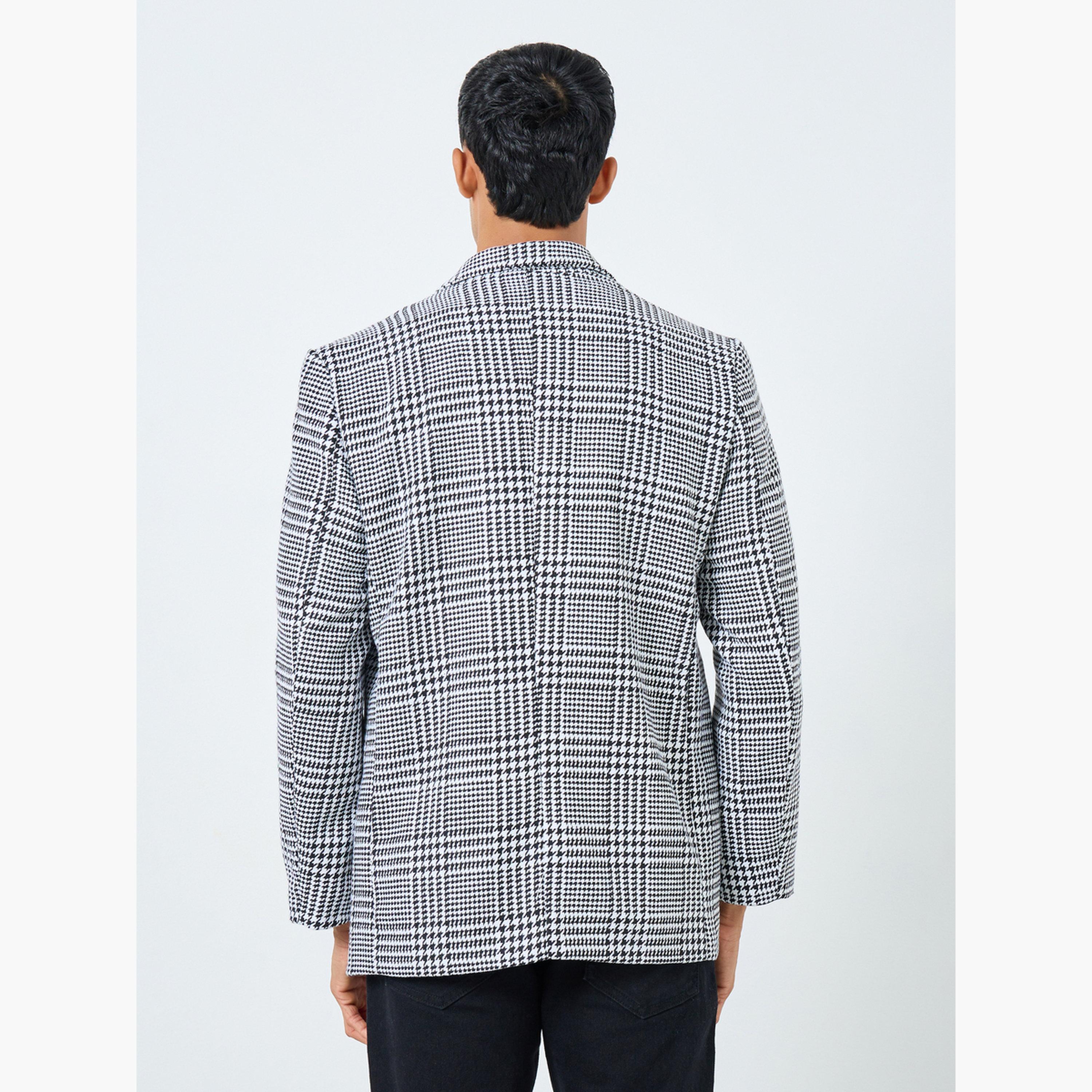 Styli Men Black Plaid Oversized Tweed Look Coat-men-clothing-jacketsandblazers-coats-image-5