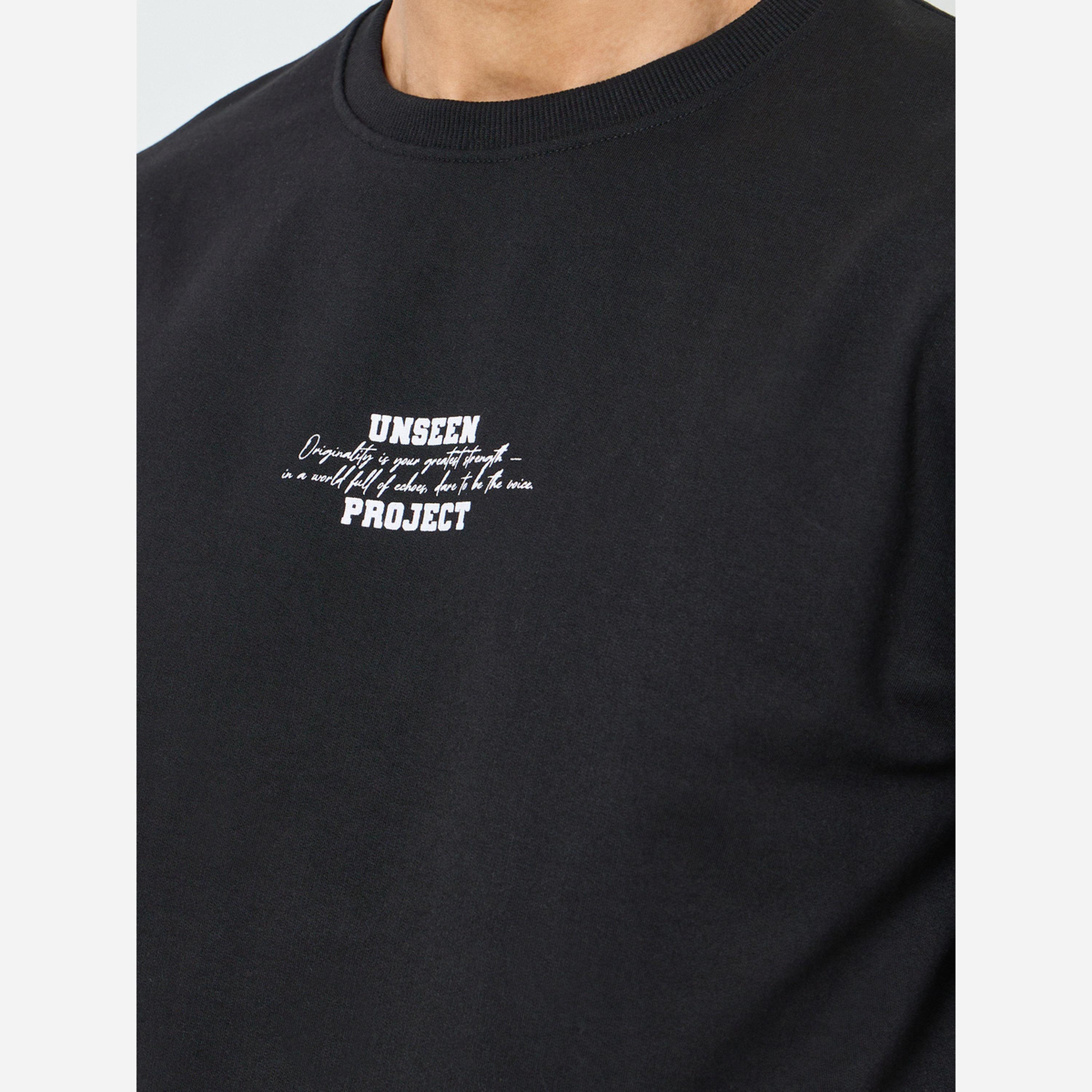 ستايلي - طقم رجالي تيشيرت وشورت قصير لون أسود مقاس واسع واسع من الأسفل-men-clothing-coordsets-image-4