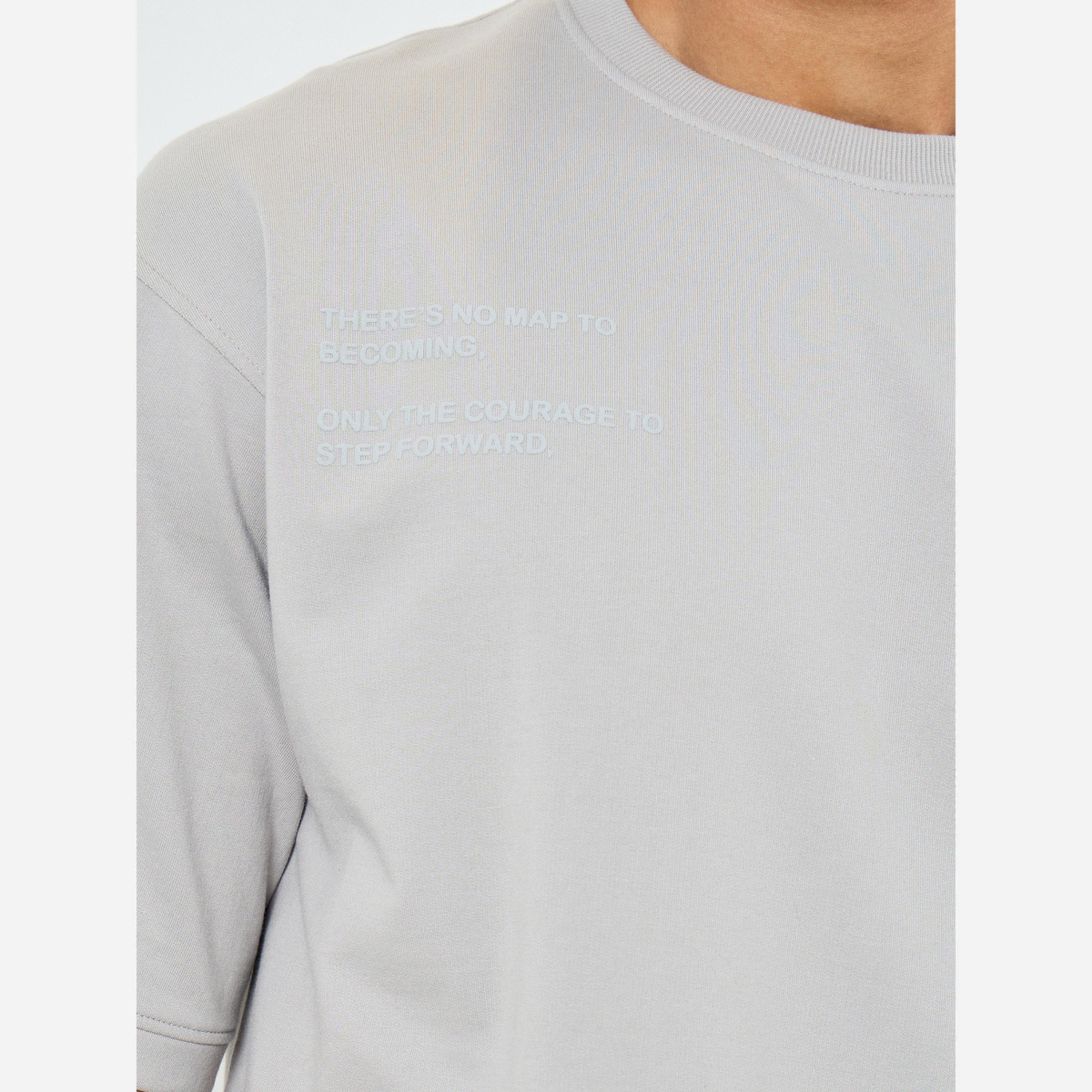Styli Men Grey Oversized Puff Print T-Shirt and Shorts Co-Ords-men-clothing-coordsets-image-3