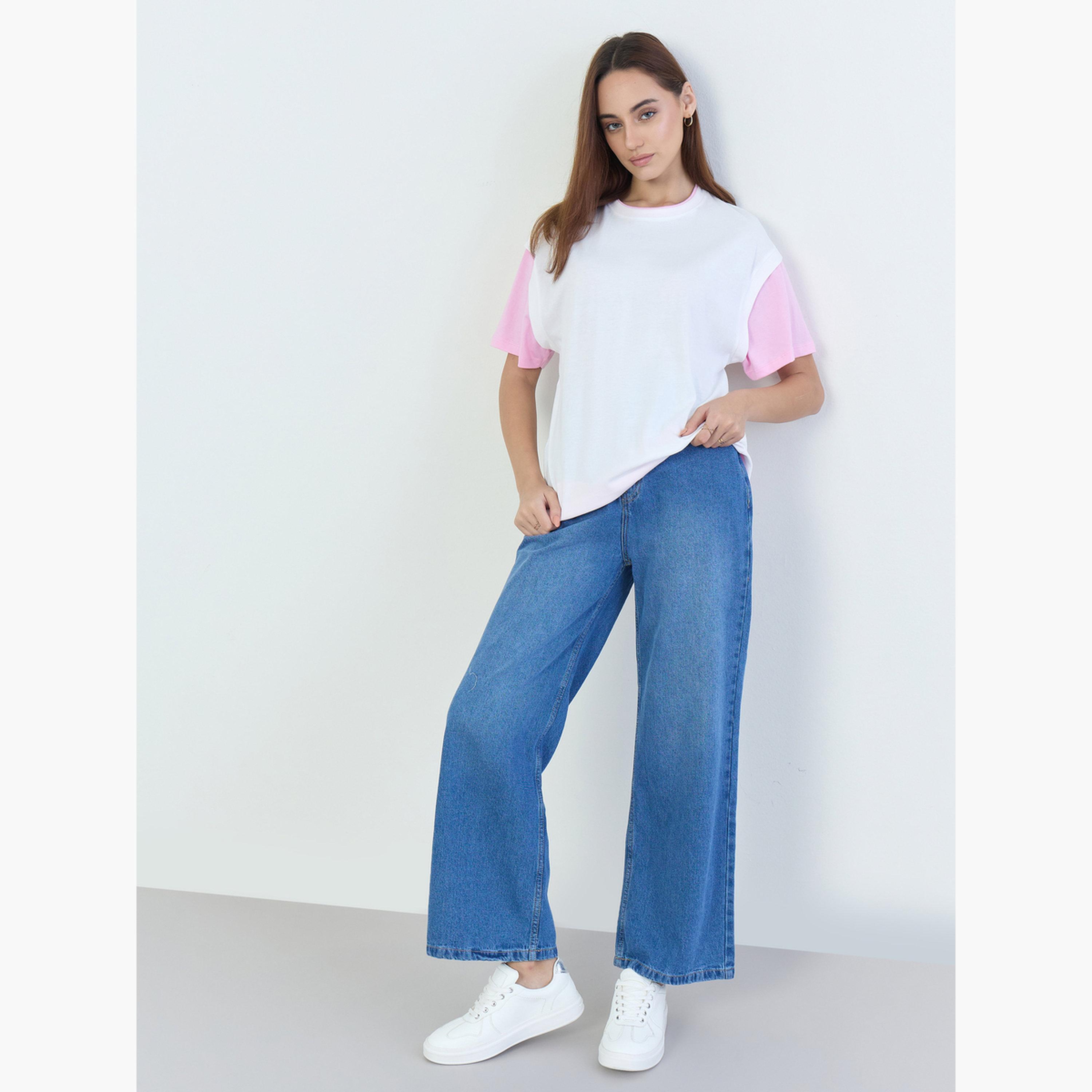 ستايلي - تي شيرت مقاس واسع بألوان متعددة-women-clothing-tshirts-image-2