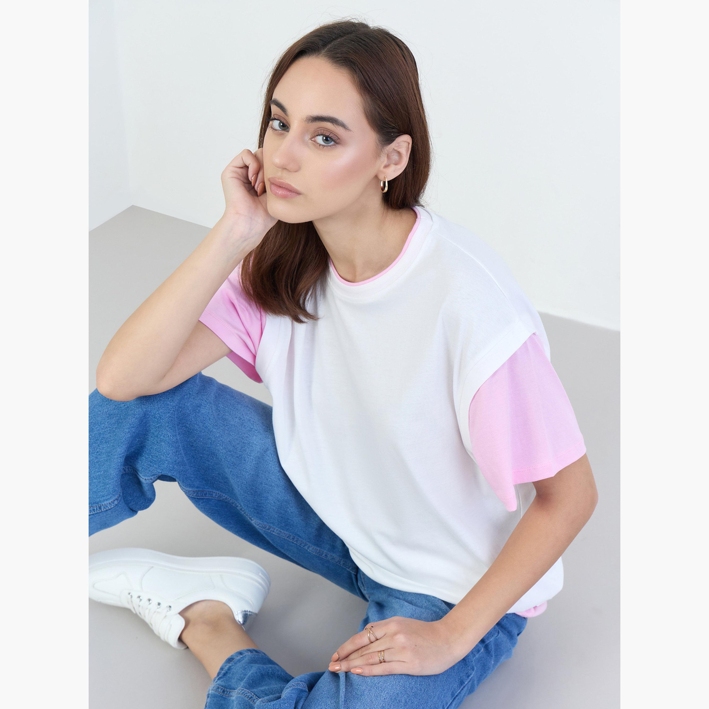 Styli Oversized Color Block T-Shirt-women-clothing-tshirts-image-3