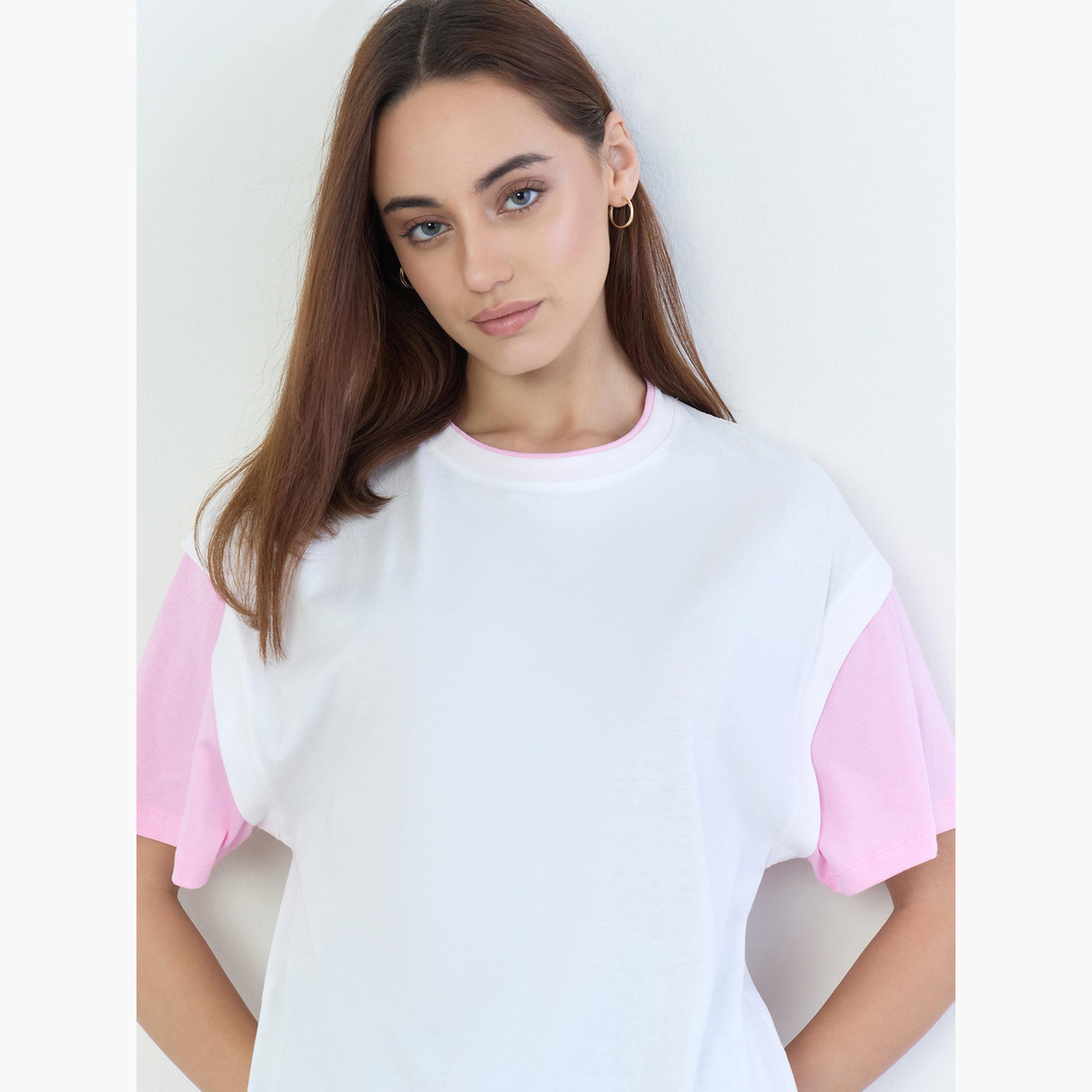 ستايلي - تي شيرت مقاس واسع بألوان متعددة-women-clothing-tshirts-image-4