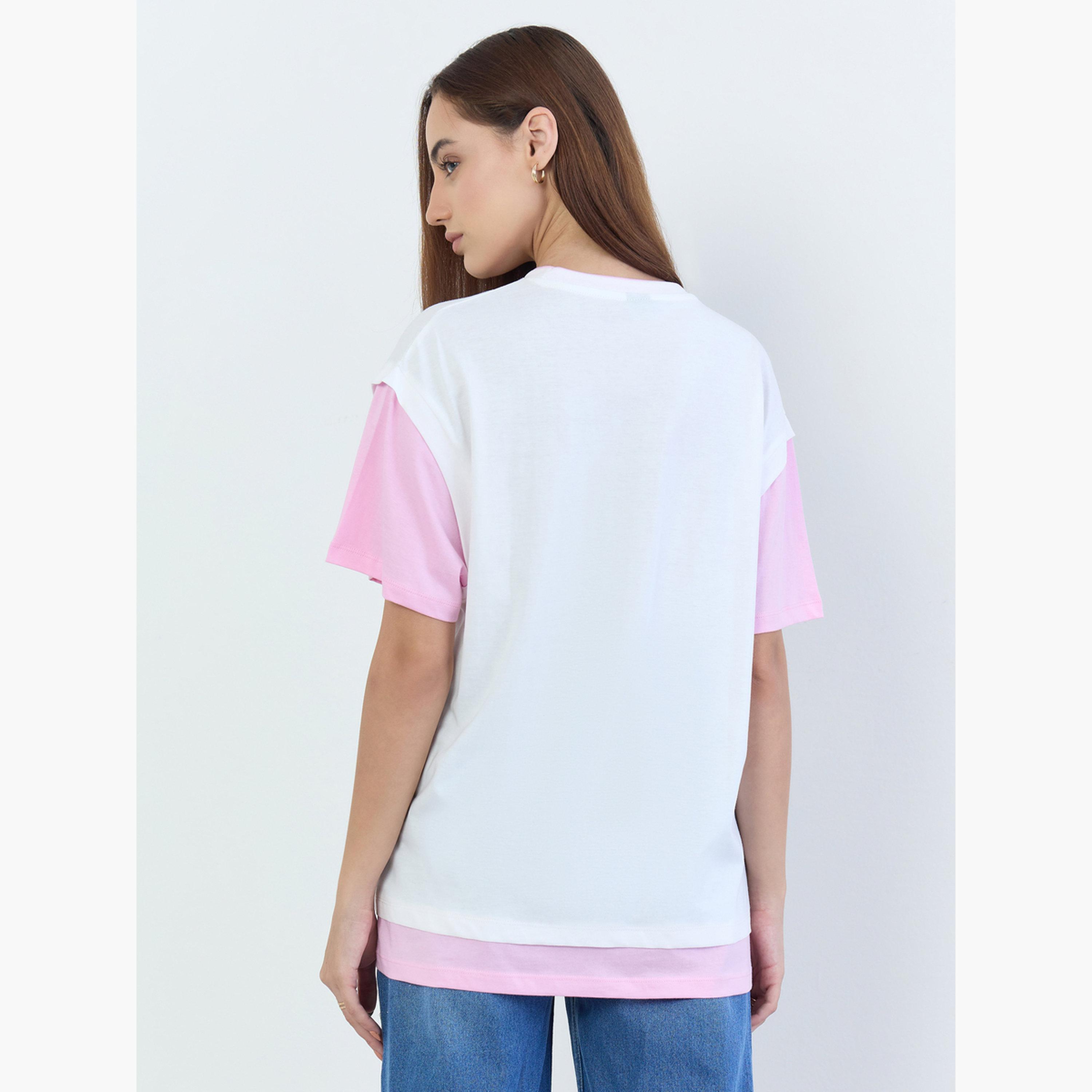ستايلي - تي شيرت مقاس واسع بألوان متعددة-women-clothing-tshirts-image-5