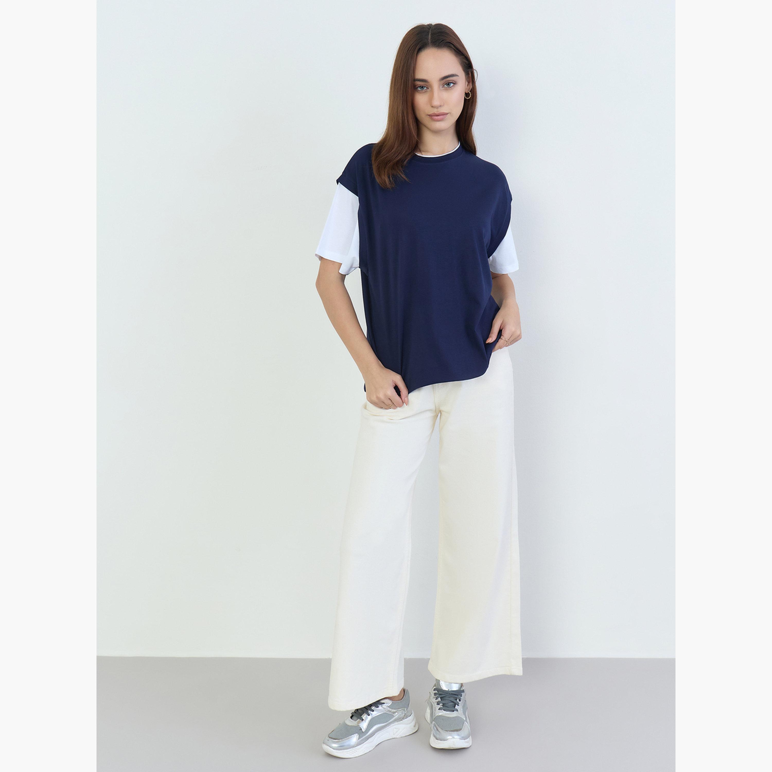 ستايلي - تي شيرت مقاس واسع بألوان متعددة-women-clothing-tshirts-image-2