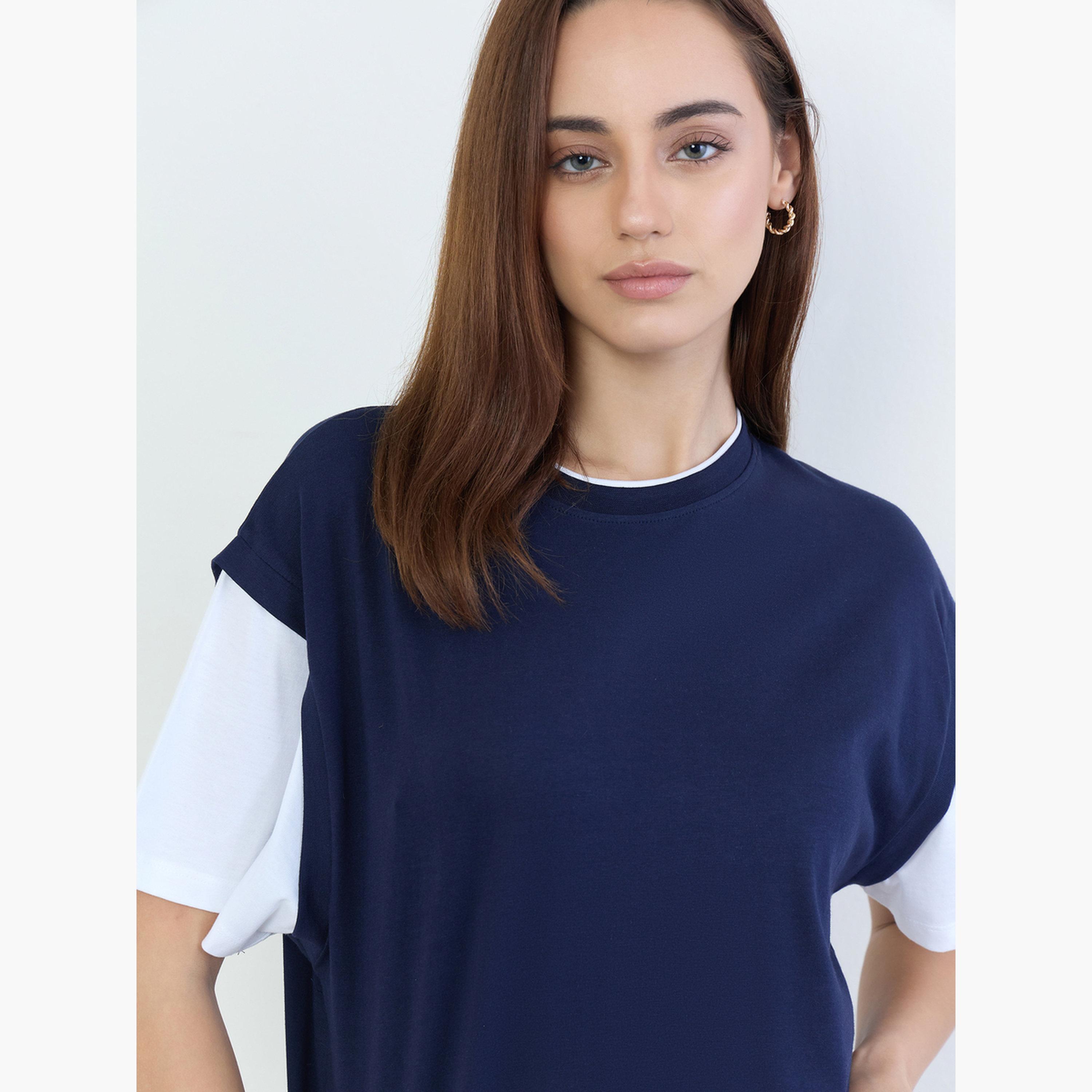 ستايلي - تي شيرت مقاس واسع بألوان متعددة-women-clothing-tshirts-image-4