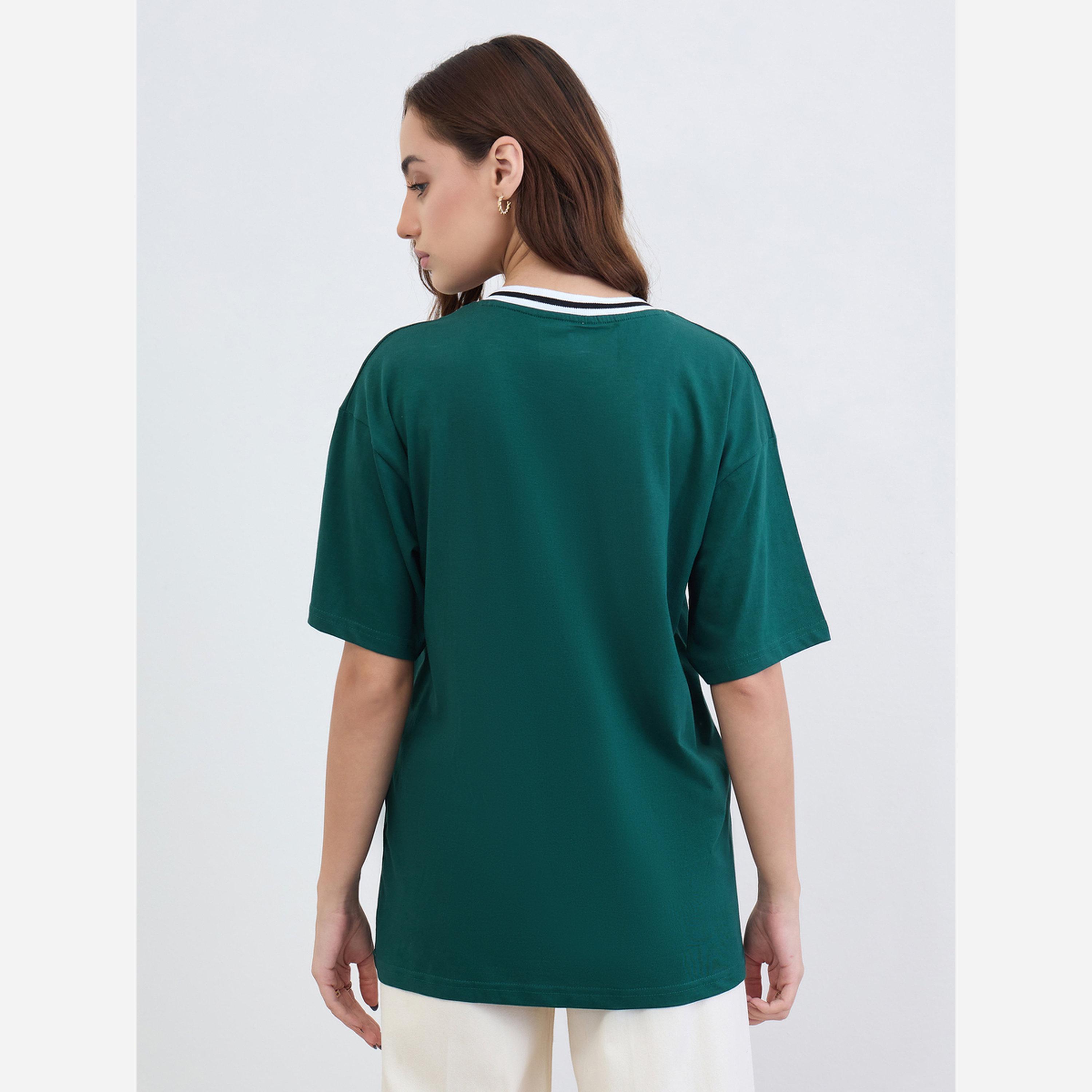 Styli Green Varsity Slogan Oversized T-Shirt-women-clothing-tshirts-image-5