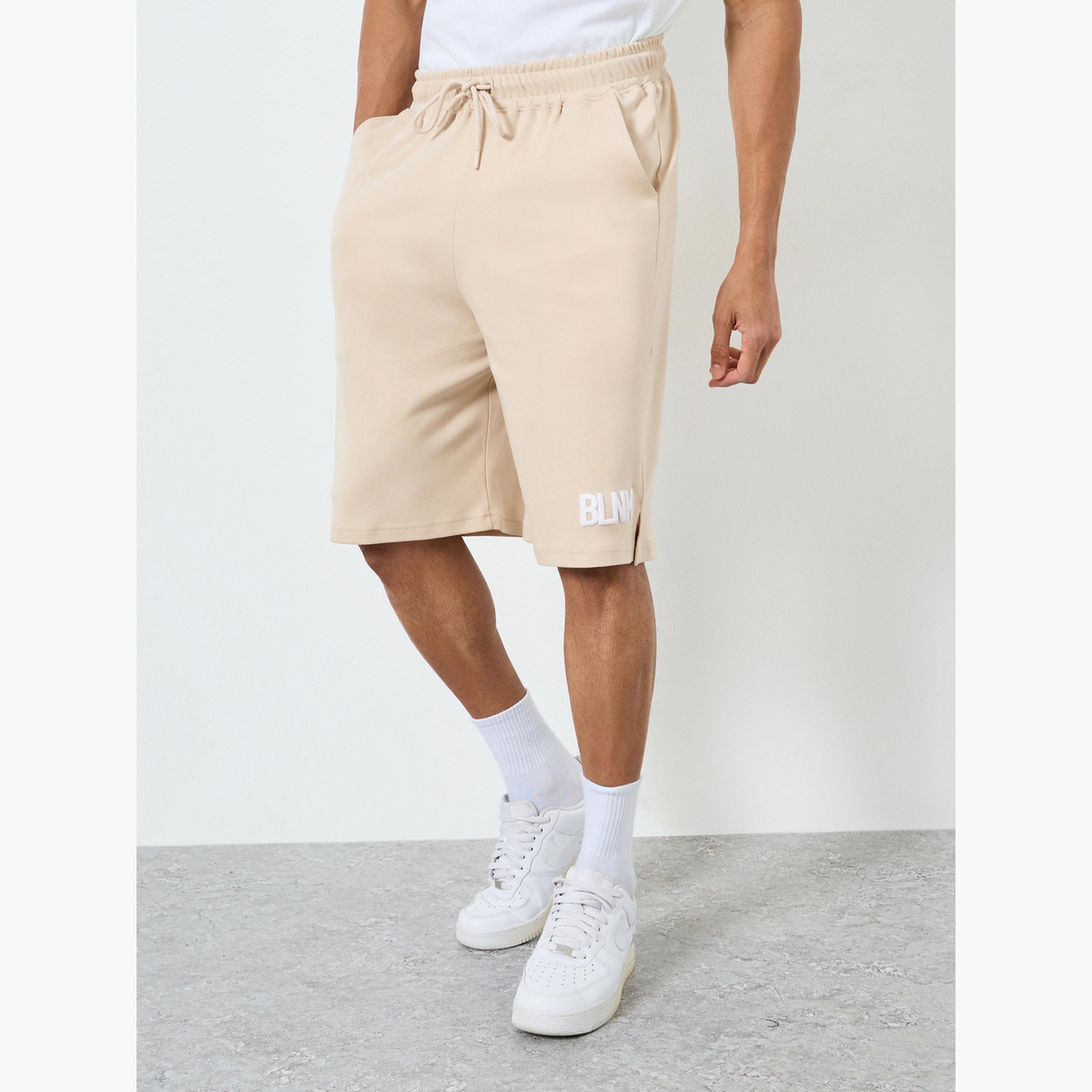 Styli Men Beige Oversized Shorts with Drawstring-men-clothing-bottoms-shorts-image-1