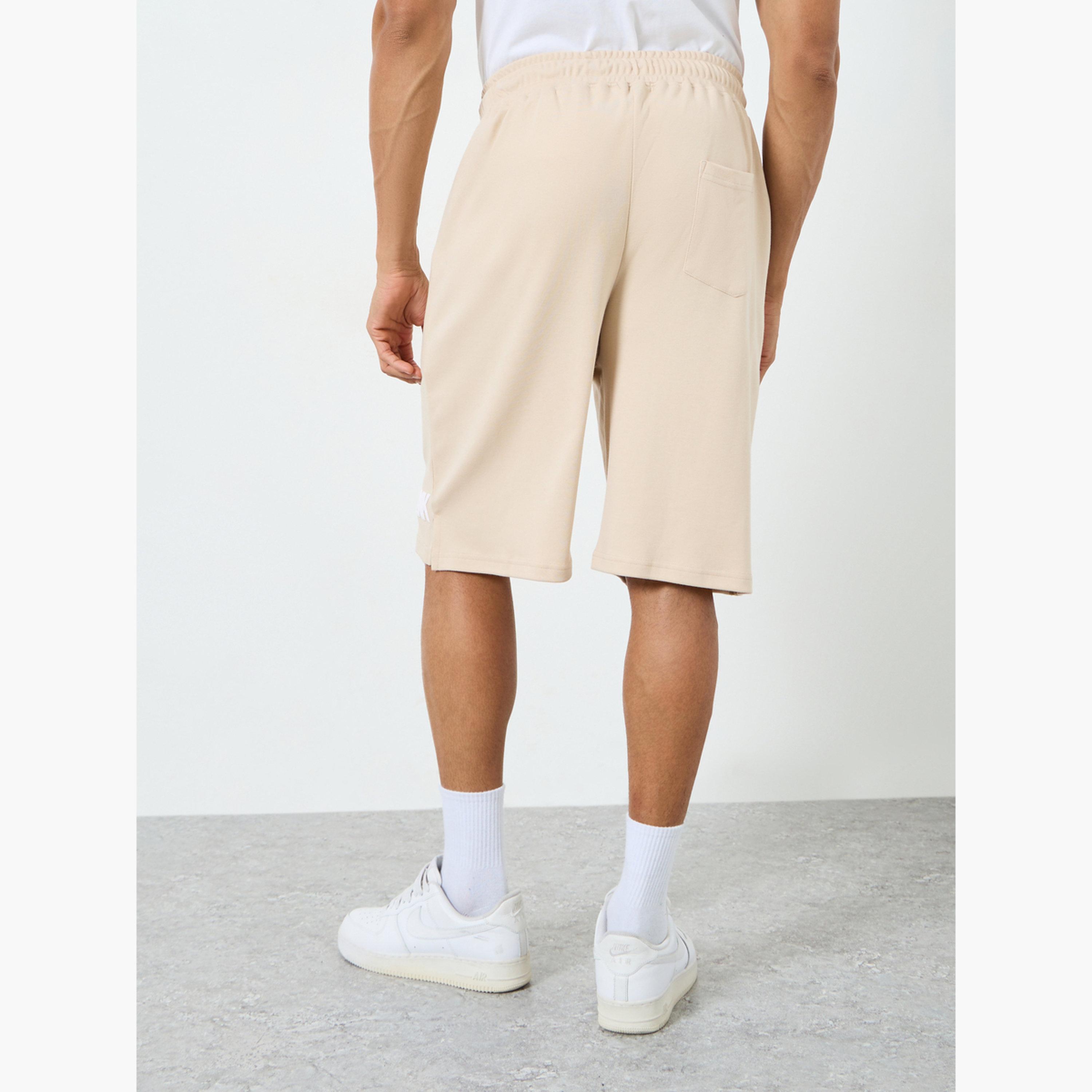 Styli Men Beige Oversized Shorts with Drawstring-men-clothing-bottoms-shorts-image-5